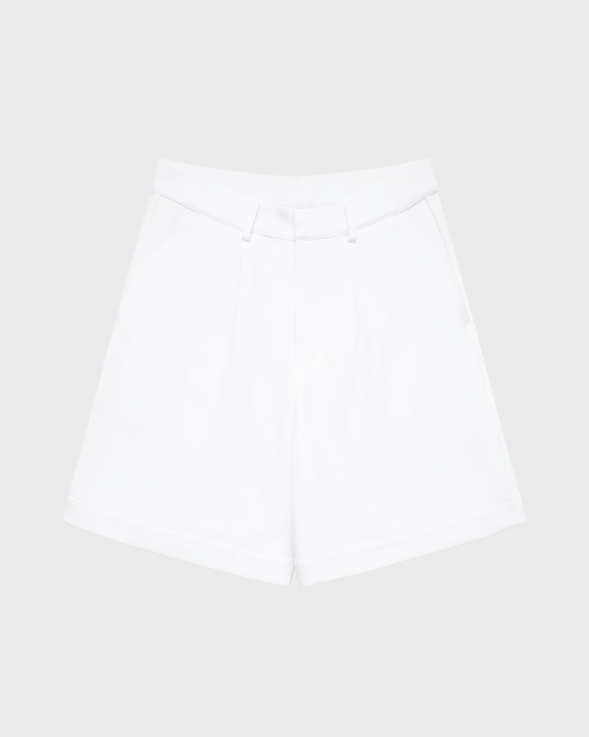 SINGLE PLEAT SHORTS - WHITE