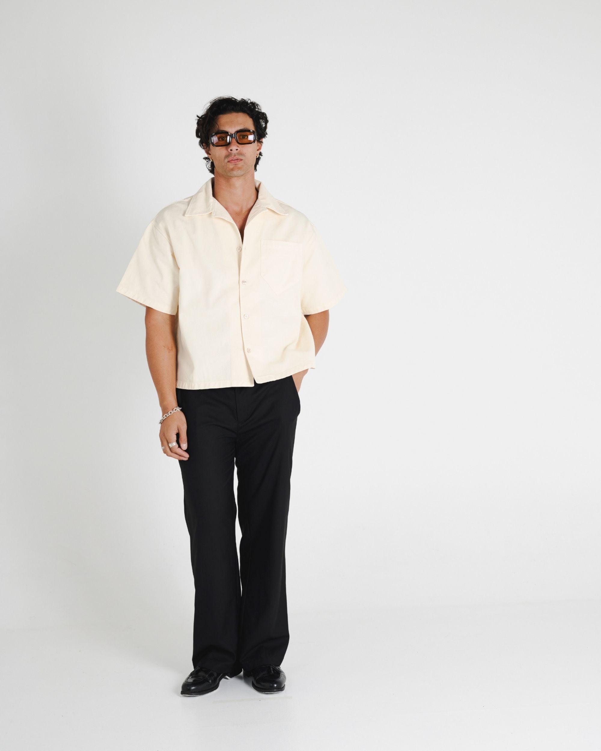 CROP SHIRT - CREAM
