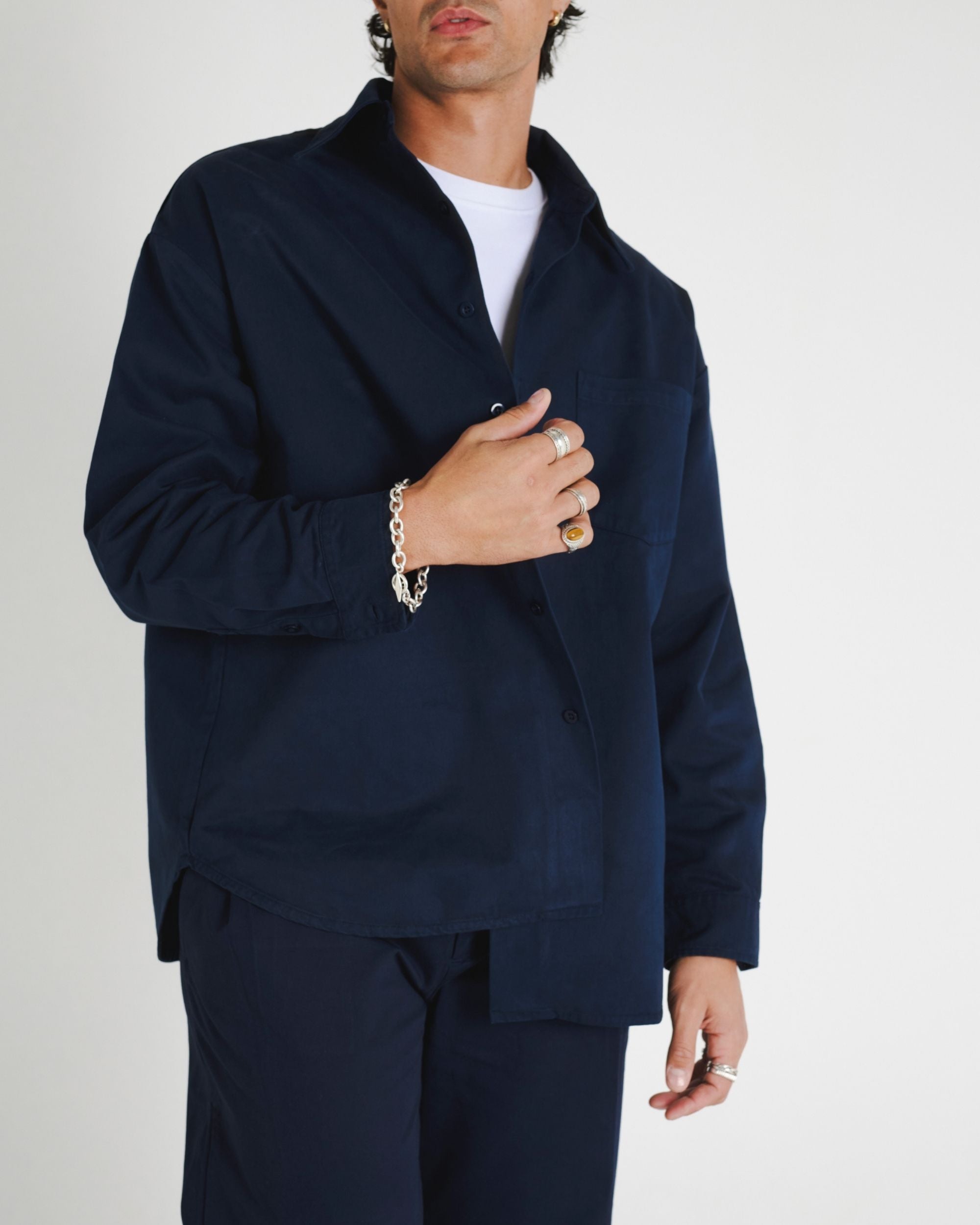 LONG SLEEVE SHIRT - NAVY