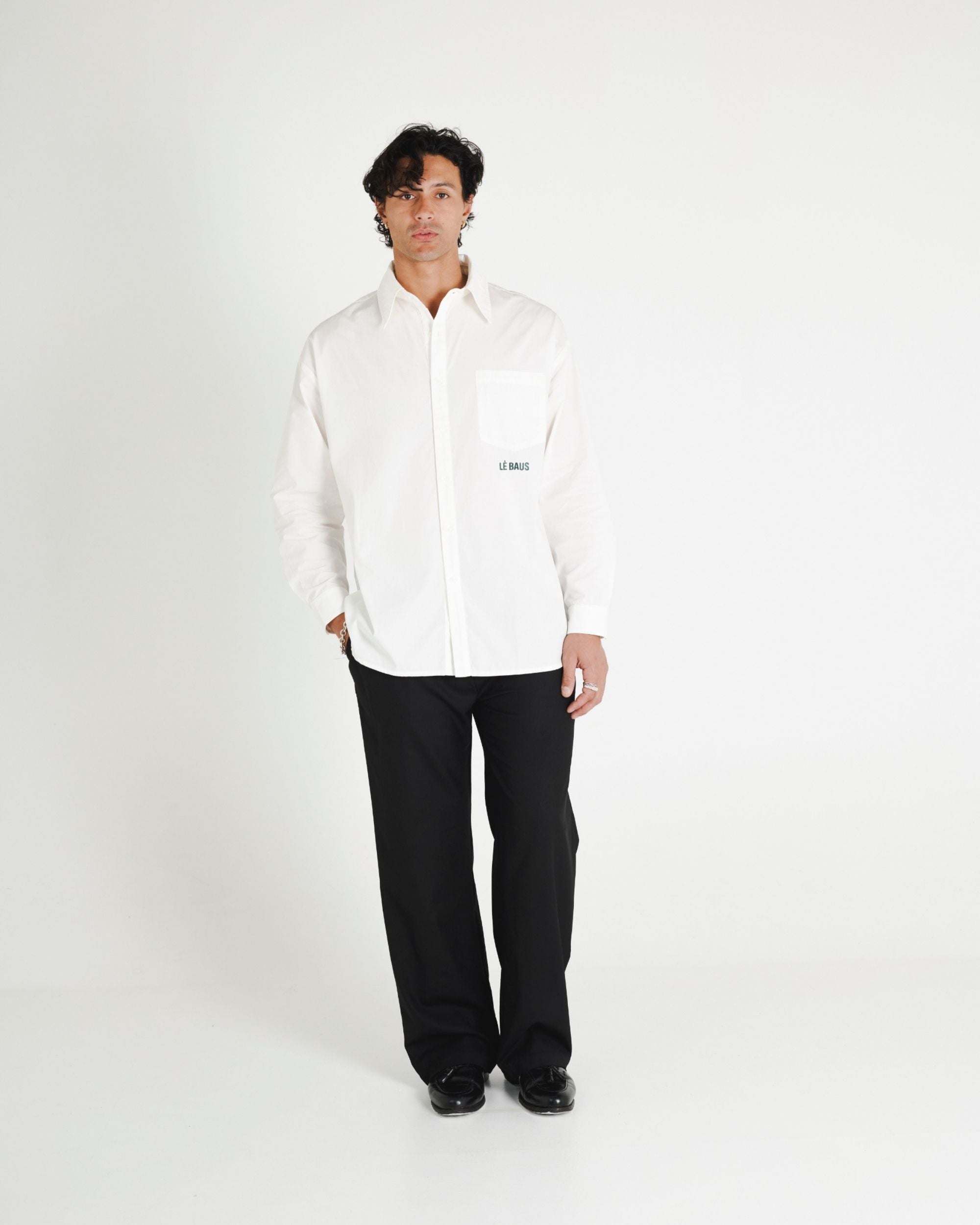 LOGO LONG SLEEVE SHIRT - WHITE