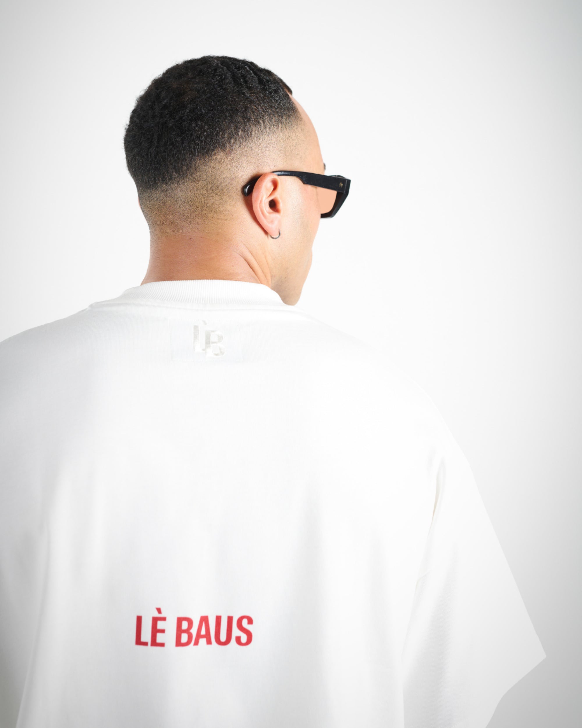 CROP DOUBLE LOGO T-SHIRT - WHT/RED