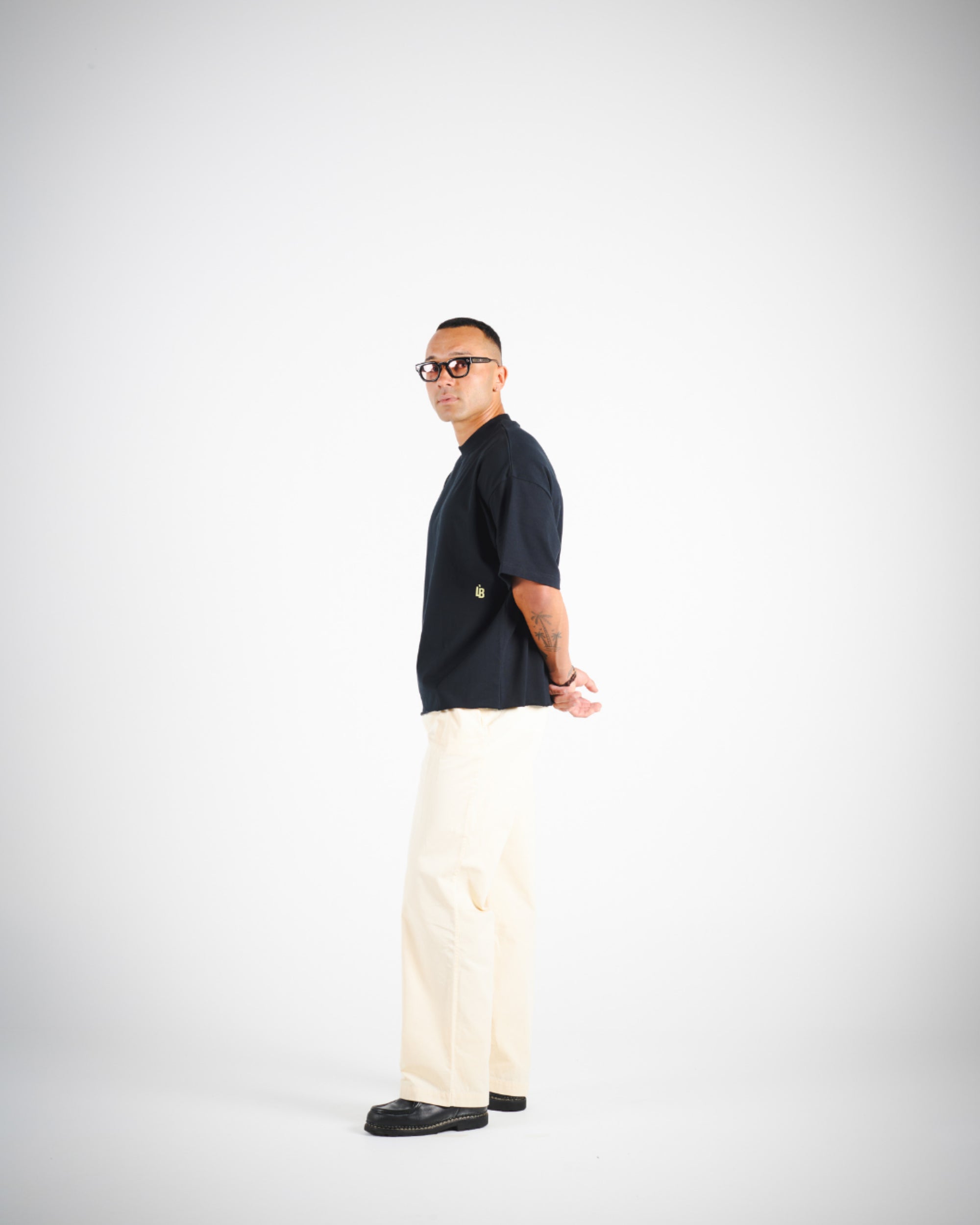 CROP LOGO T-SHIRT - BLK/YLW