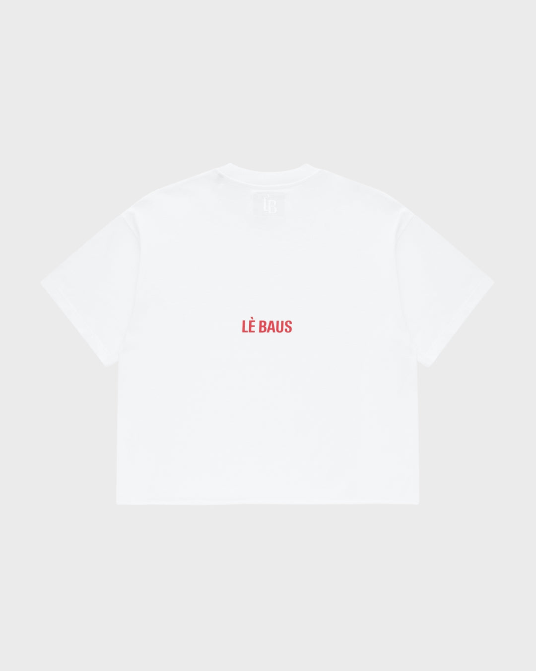 CROP DOUBLE LOGO T-SHIRT - WHT/RED