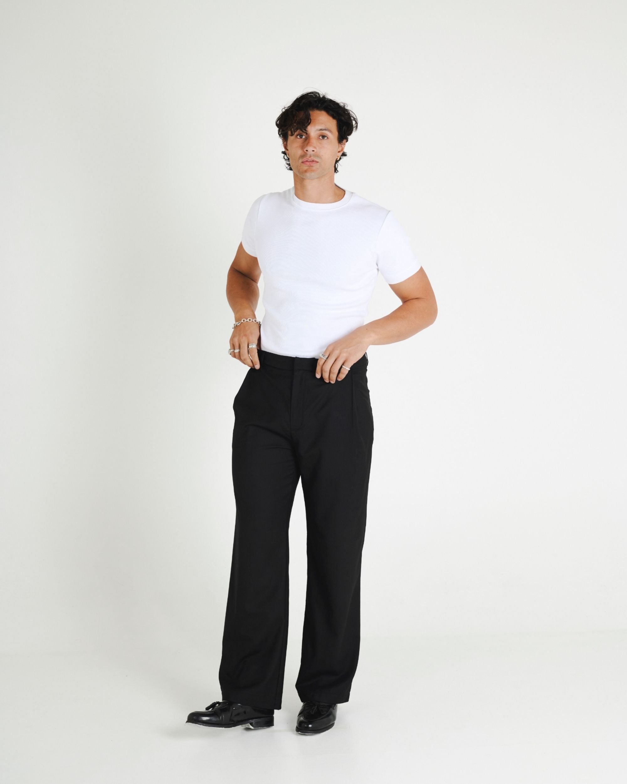 WIDE LEG TROUSER - BLACK