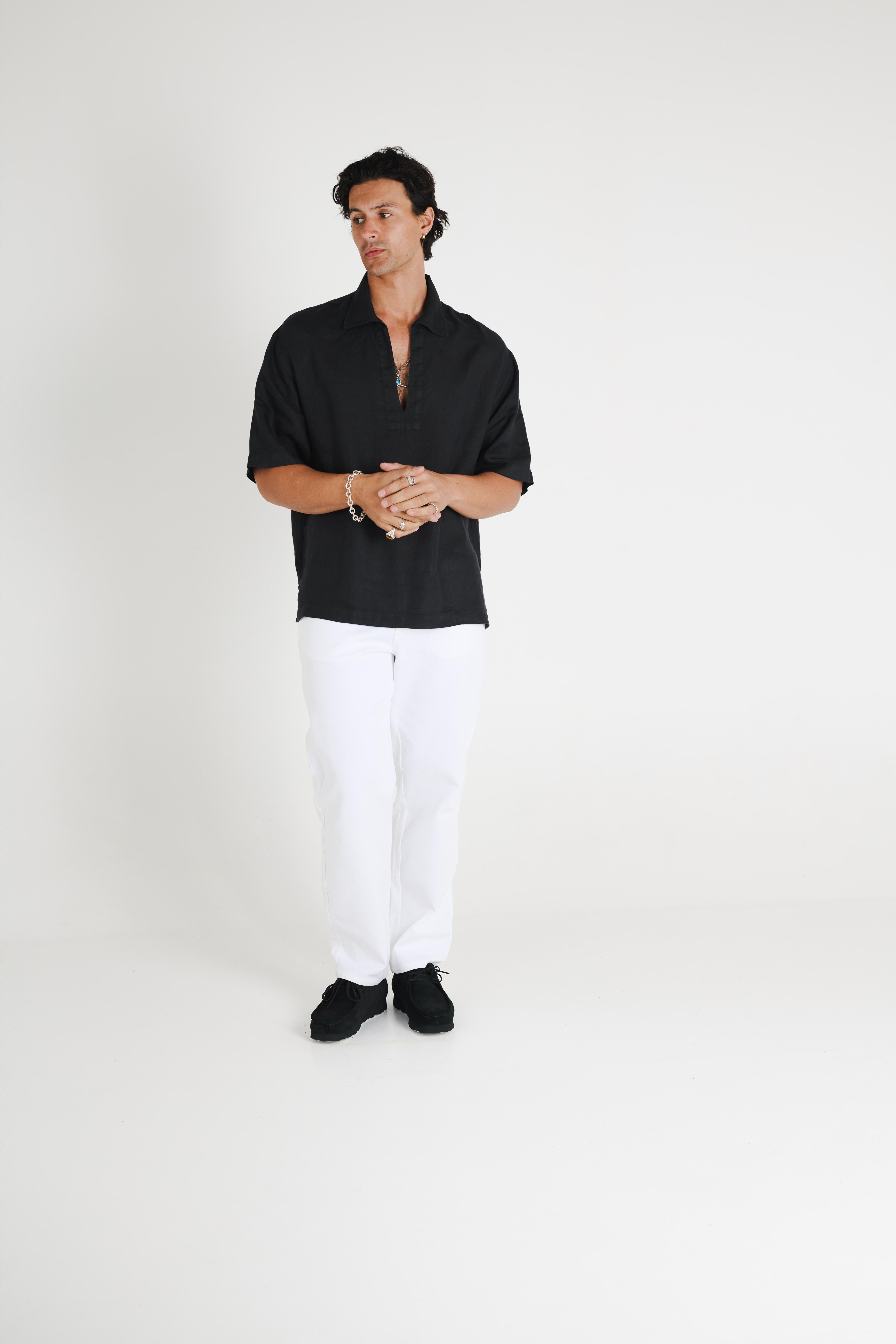 PULL OVER V NECK SHIRT