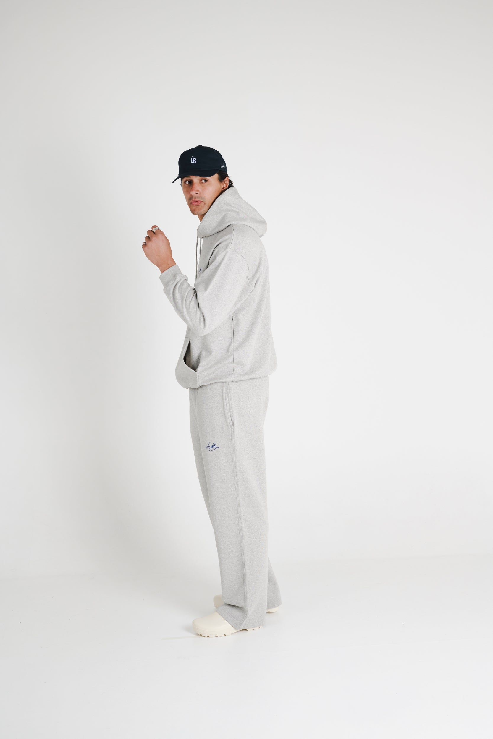 WIDE LEG SWEAT PANTS - GREY