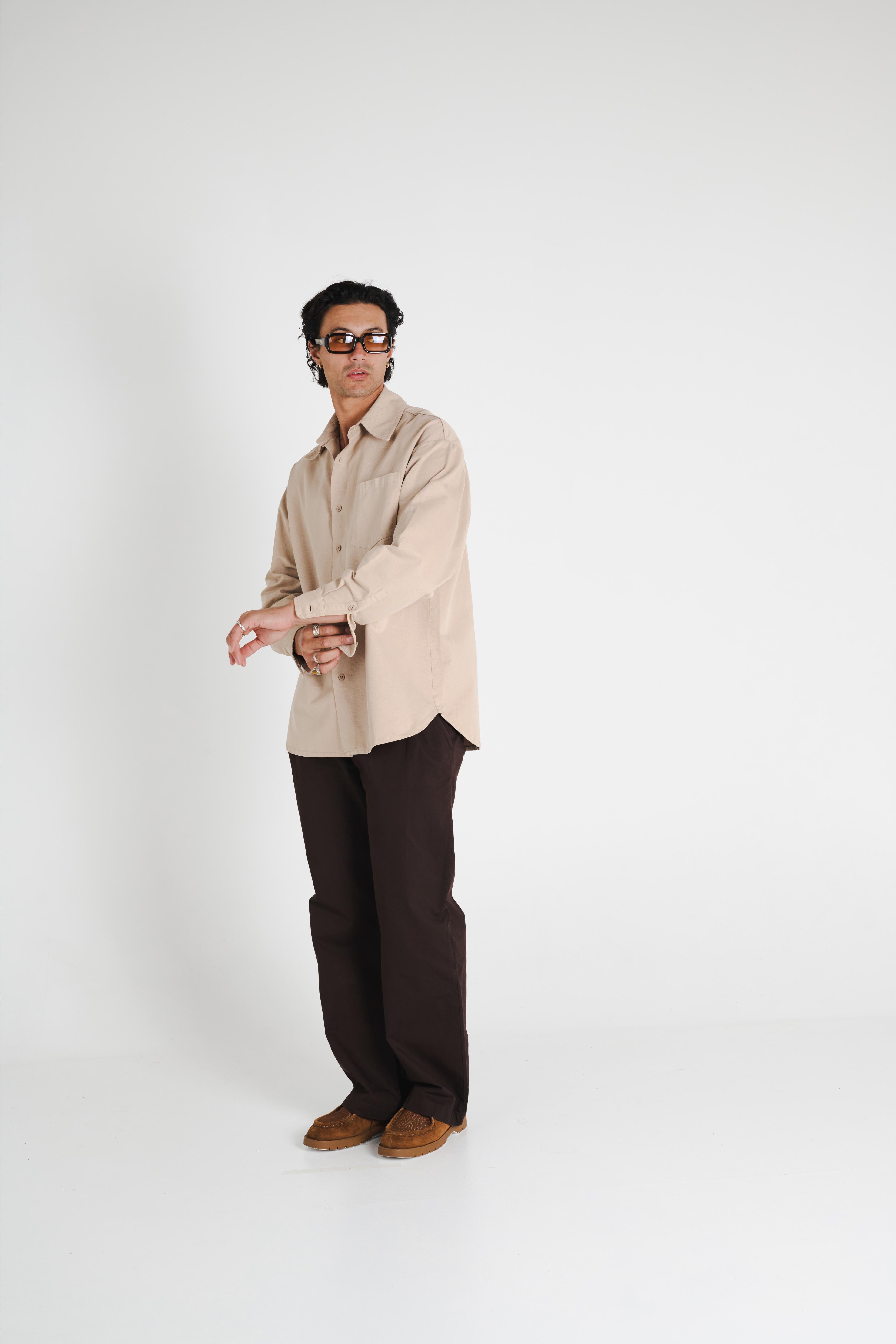 LONG SLEEVE SHIRT - TAUPE