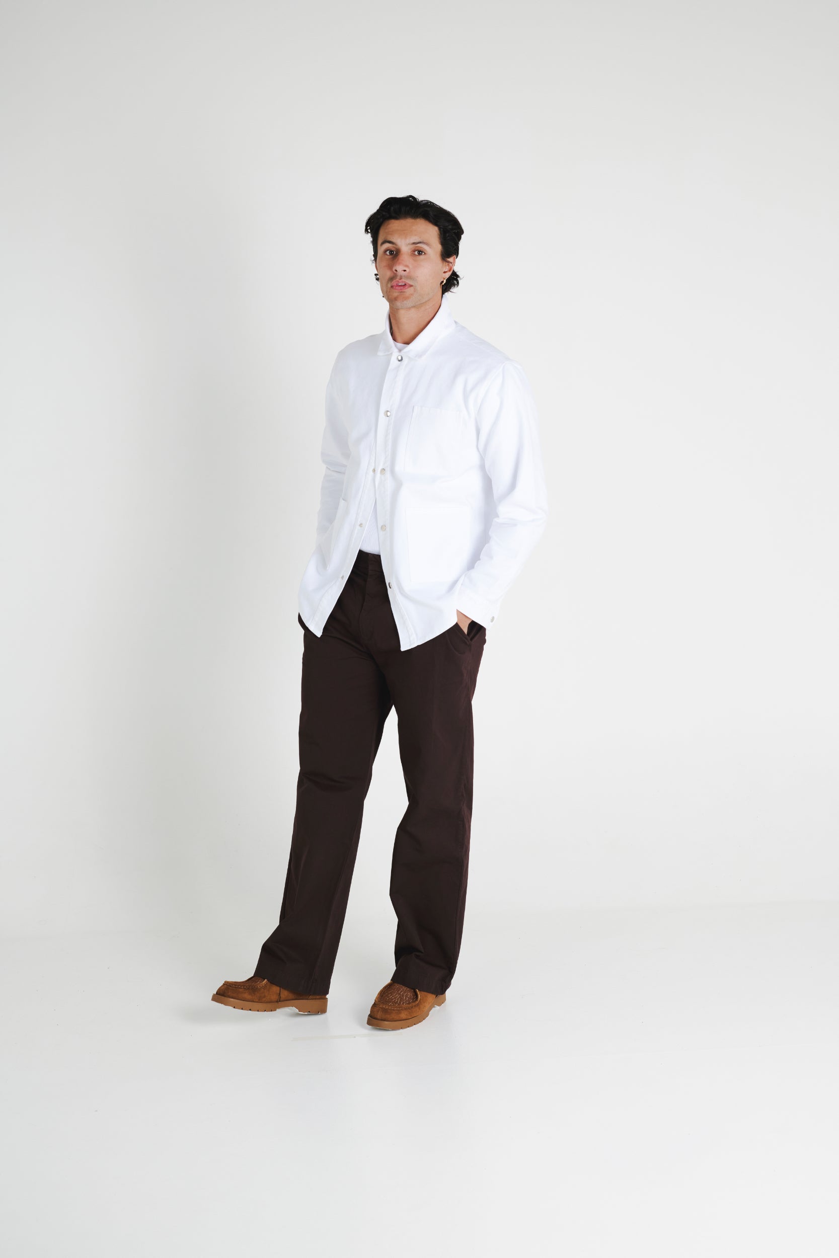 WIDE LEG TROUSER - BROWN