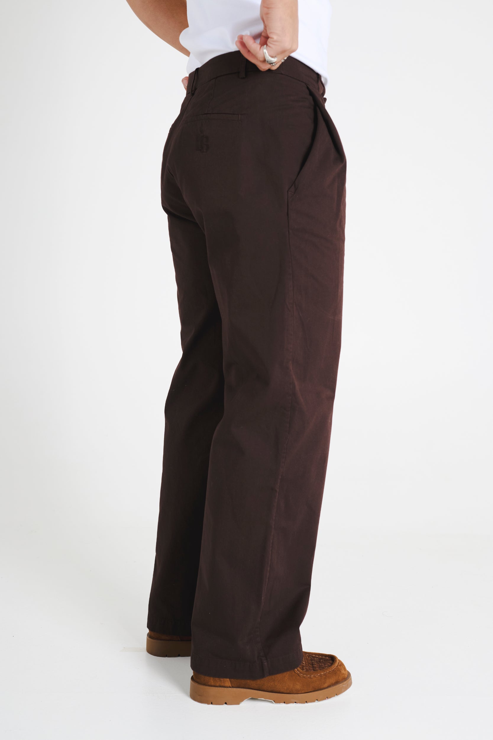 WIDE LEG TROUSER - BROWN
