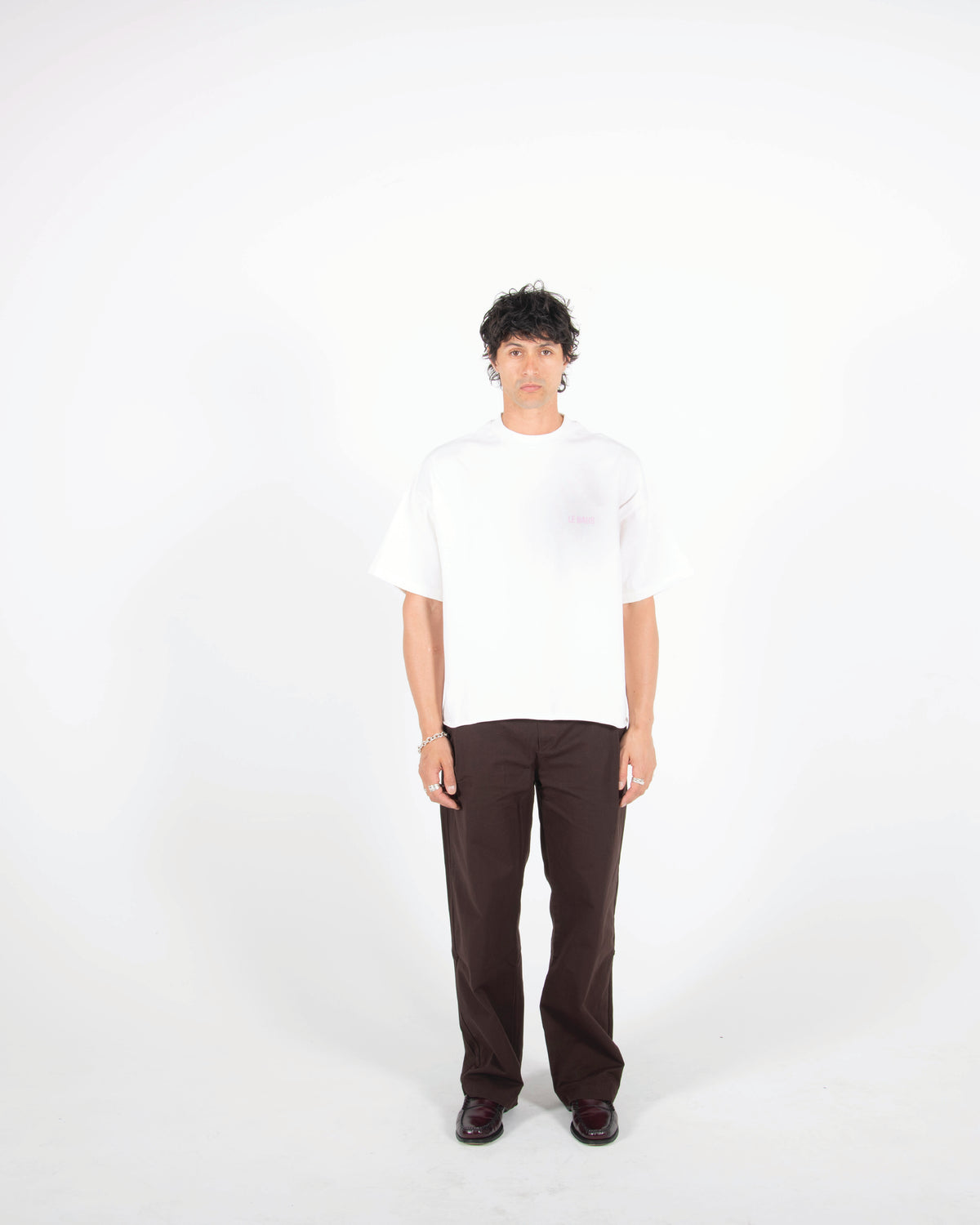 CROP LOGO T-SHIRT - WHITE/PINK