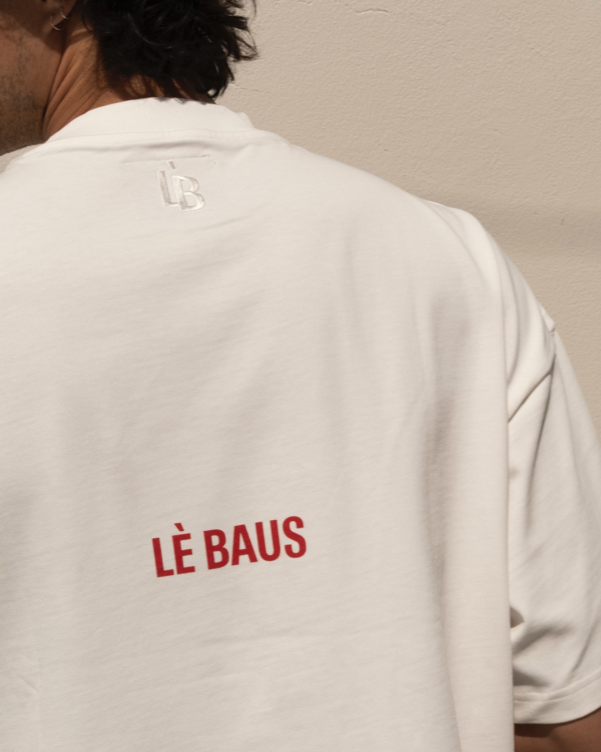 CROP DOUBLE LOGO T-SHIRT - WHT/RED