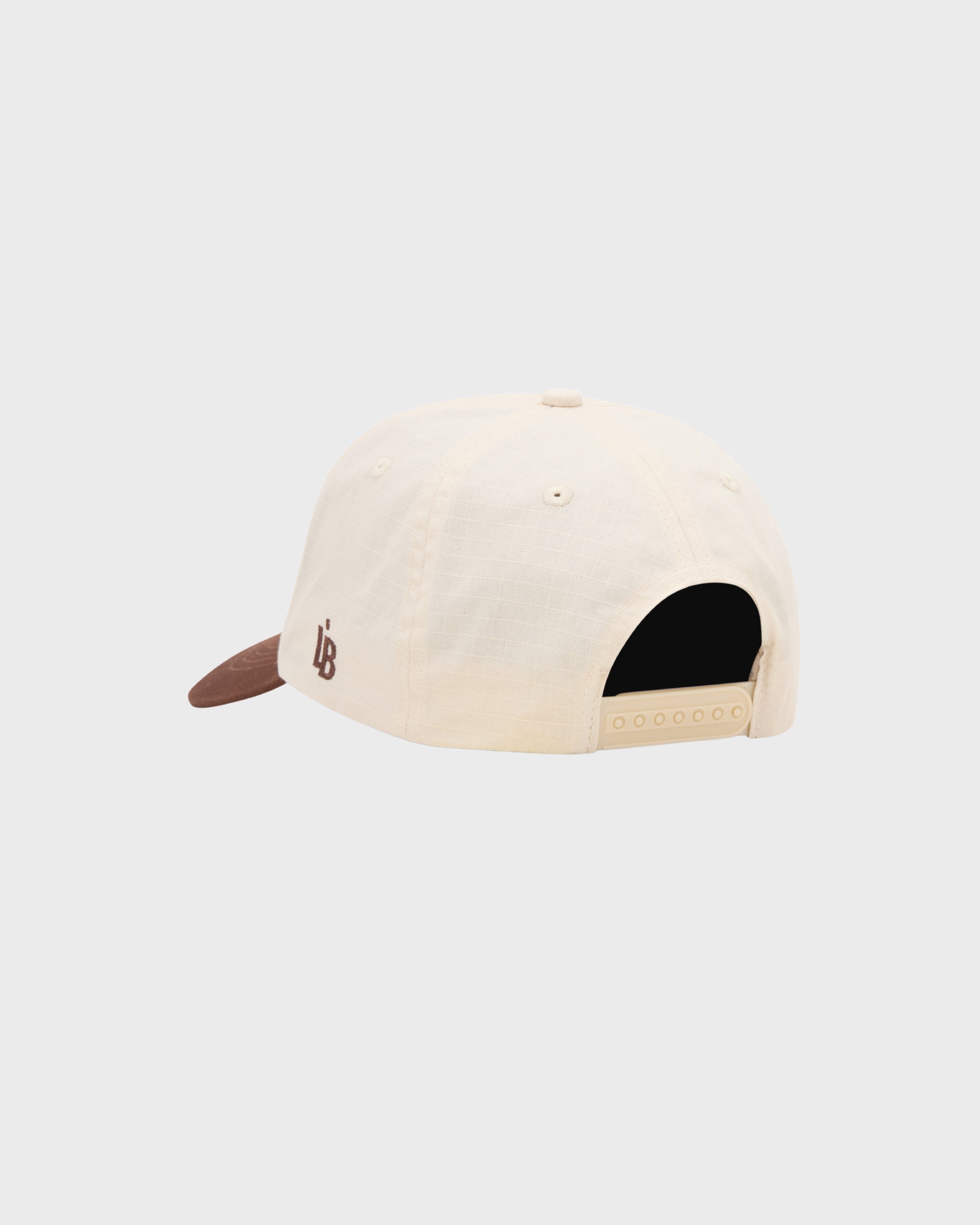 LÈ BAUS 5 PANEL CAP - CREAM/BROWN