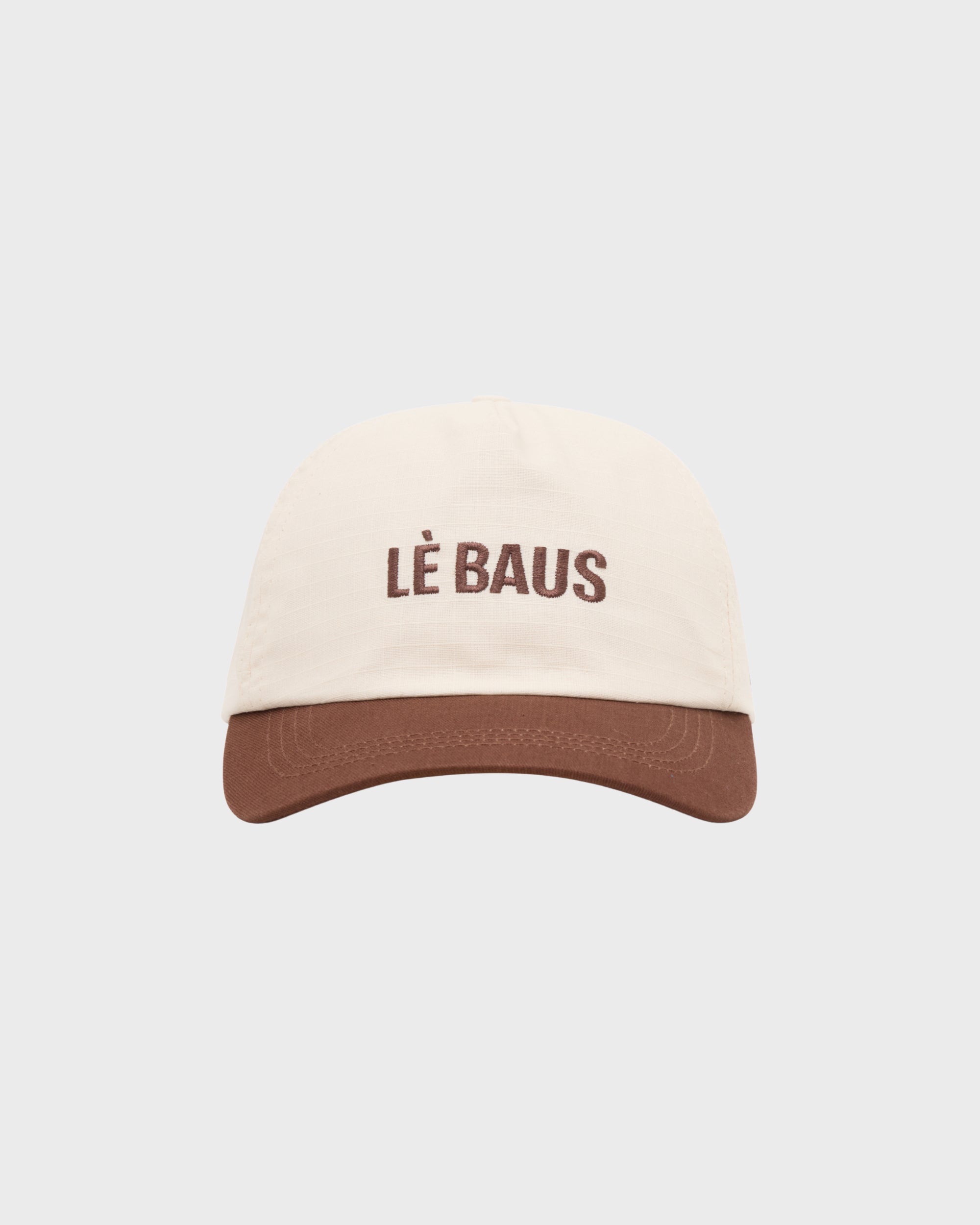 LÈ BAUS 5 PANEL CAP - CREAM/BROWN