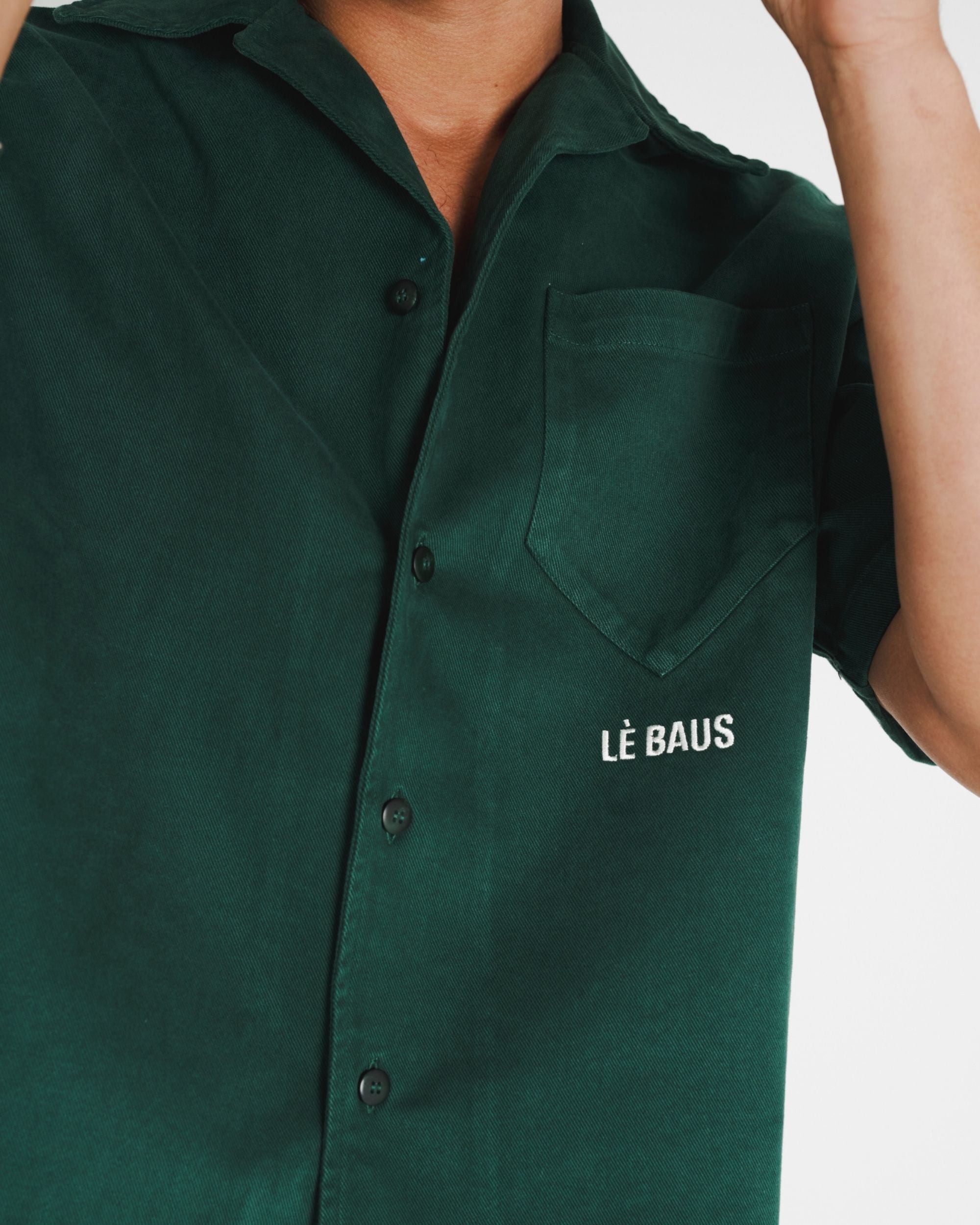 LOGO CROP SHIRT - GREEN