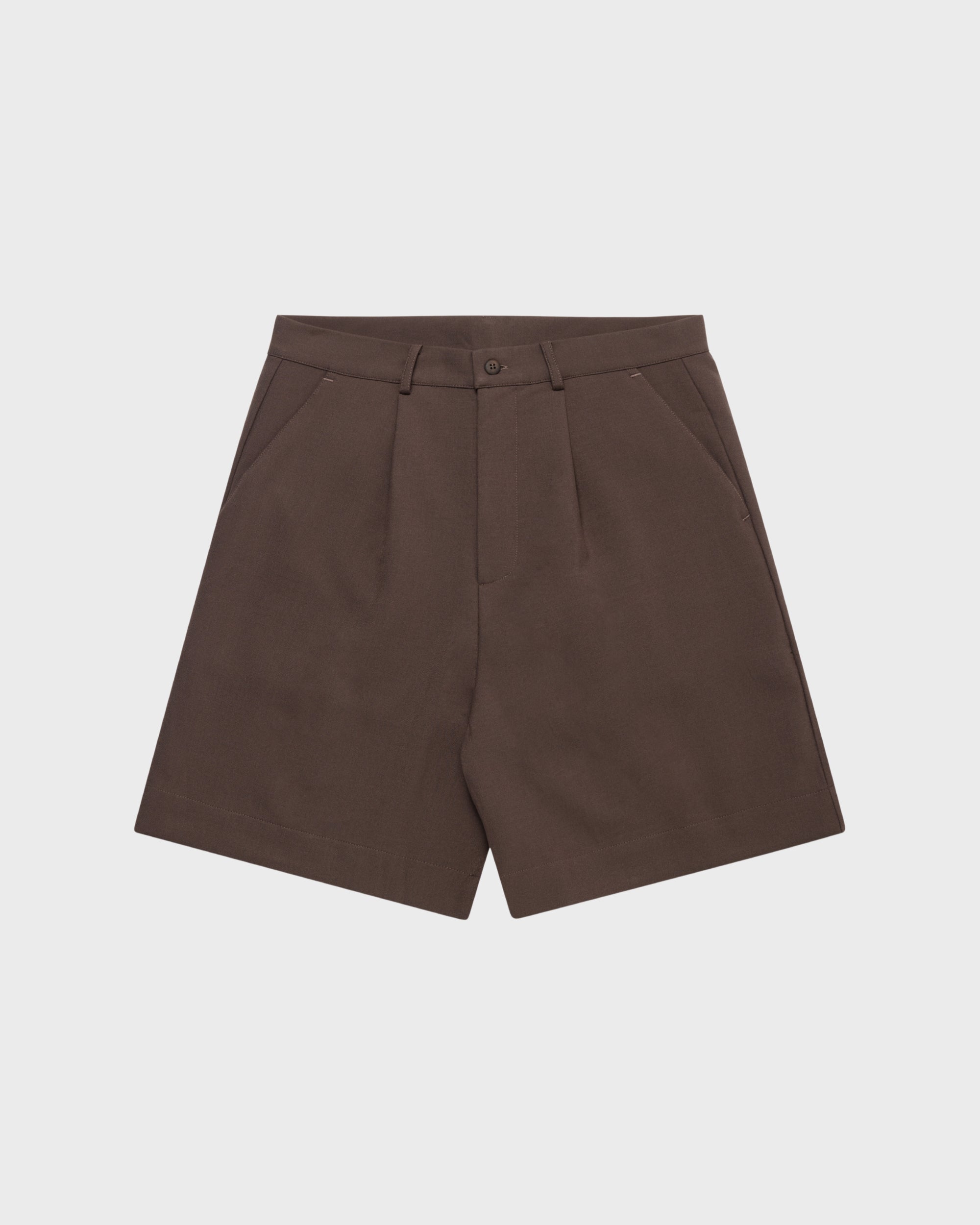 SINGLE PLEAT SHORT - BROWN