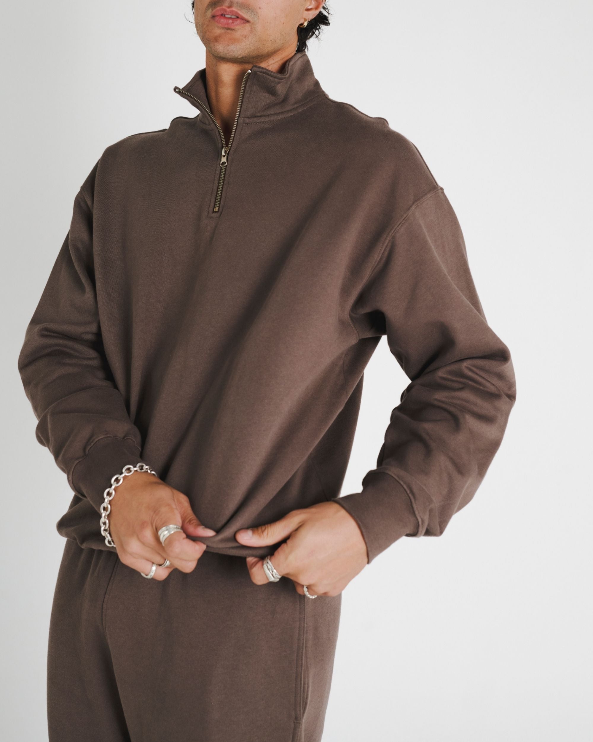 QUARTER ZIP SWEATER