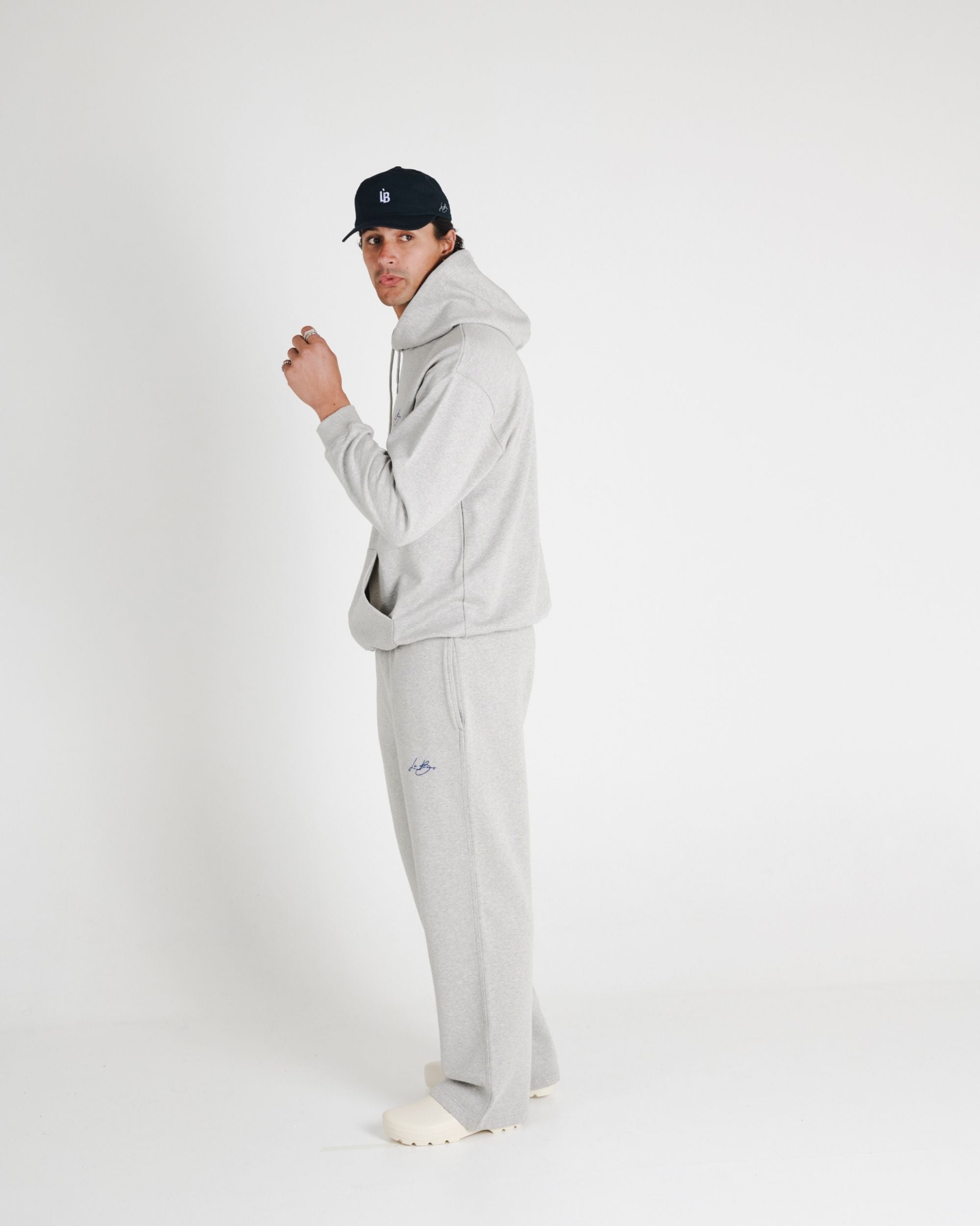 WIDE LEG SWEAT PANTS - GREY