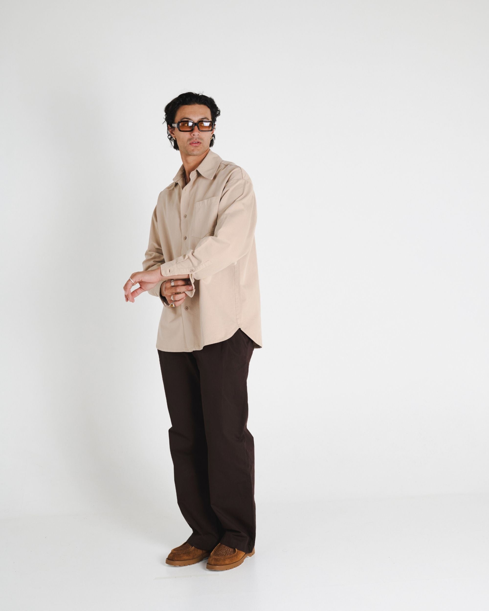 LONG SLEEVE SHIRT - TAUPE