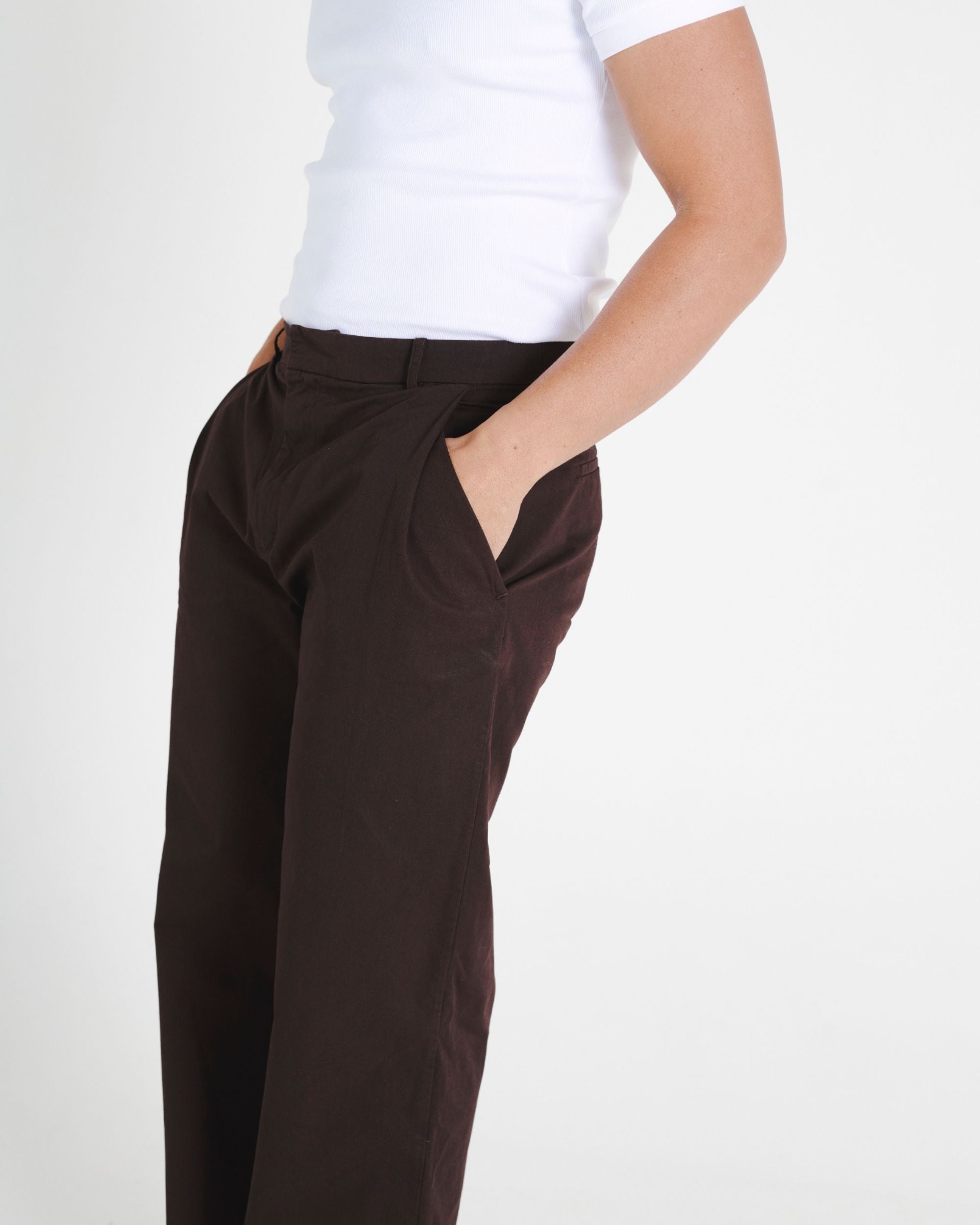 WIDE LEG TROUSER - BROWN