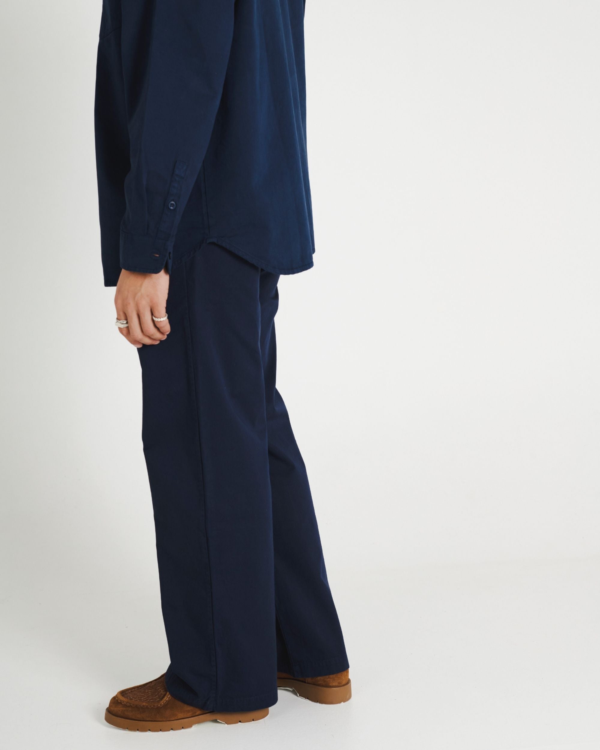 WIDE LEG TROUSER - NAVY