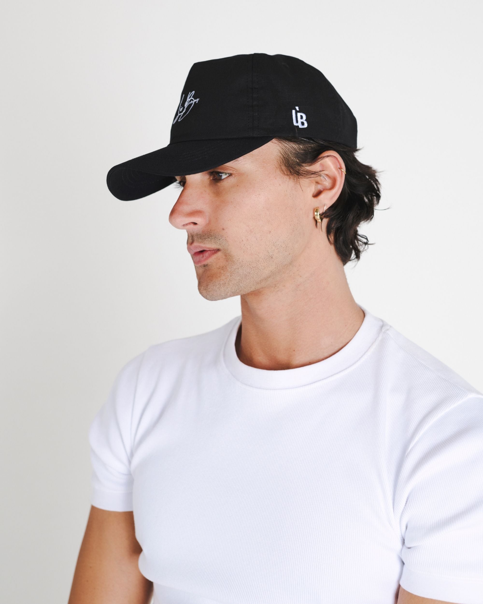 LÈ BAUS 5 PANEL CAP - BLACK