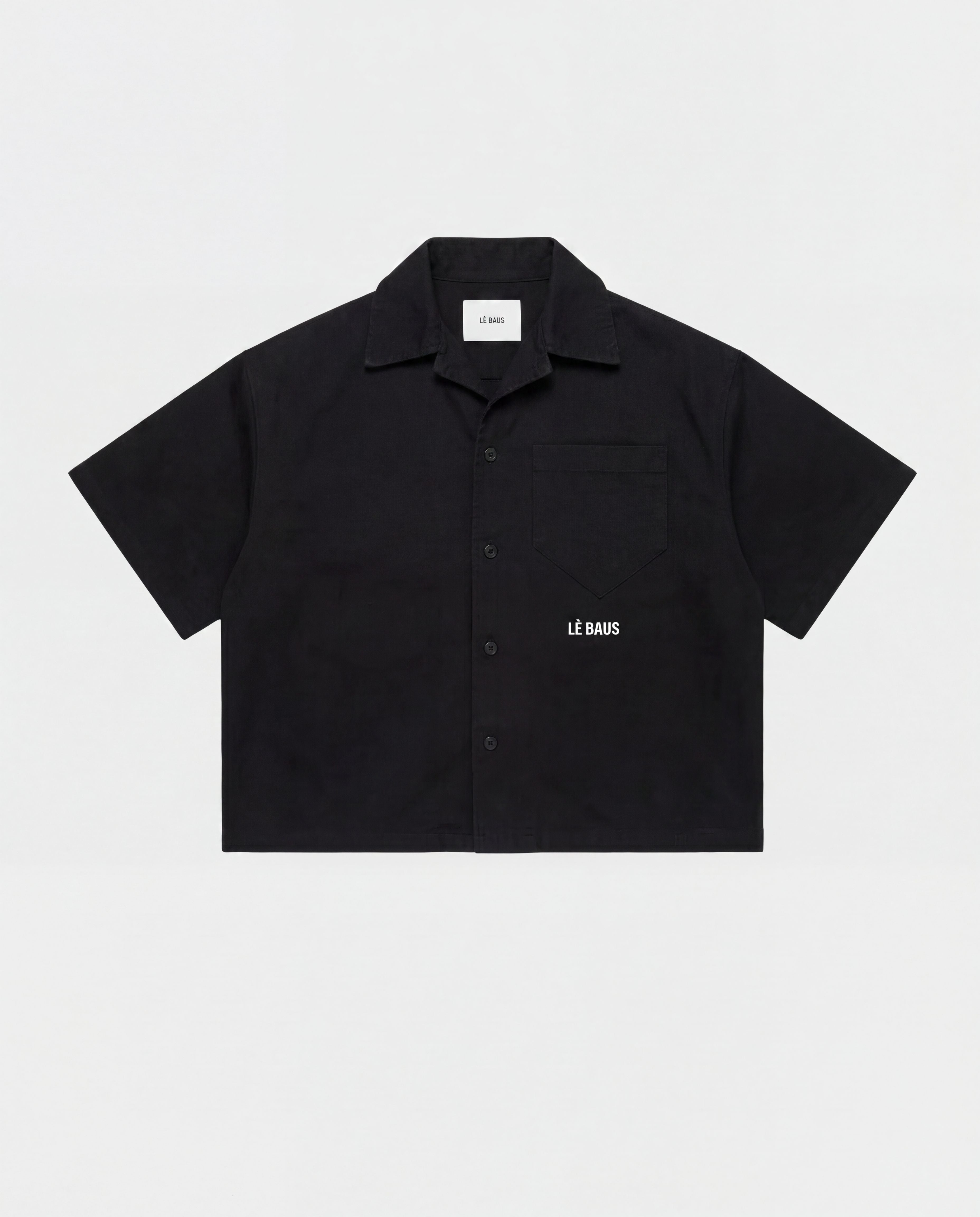 CROP SS OVERSHIRT - BLACK