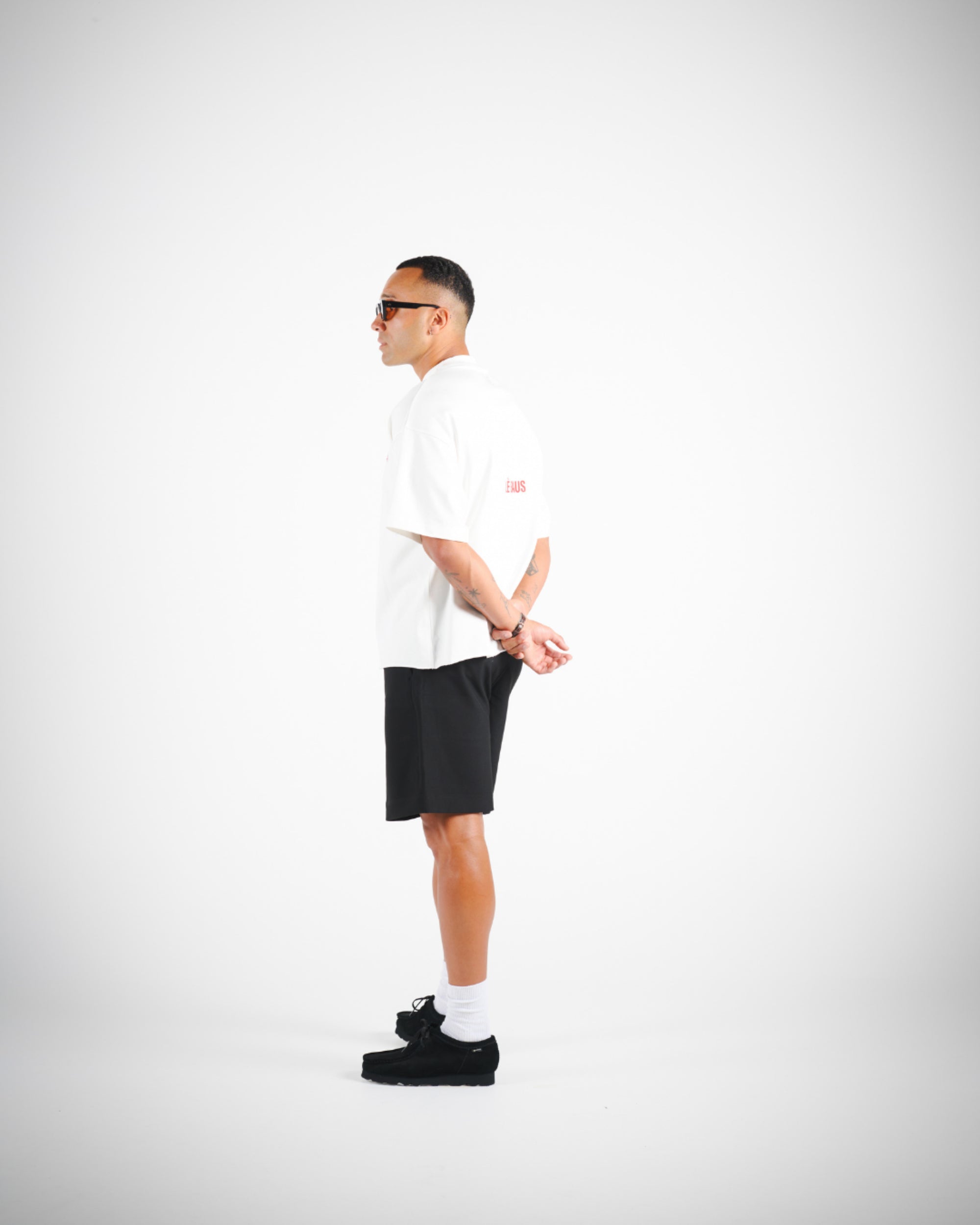 CROP DOUBLE LOGO T-SHIRT - WHT/RED