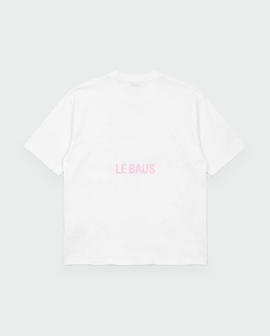 CROP LOGO T-SHIRT - WHITE/PINK