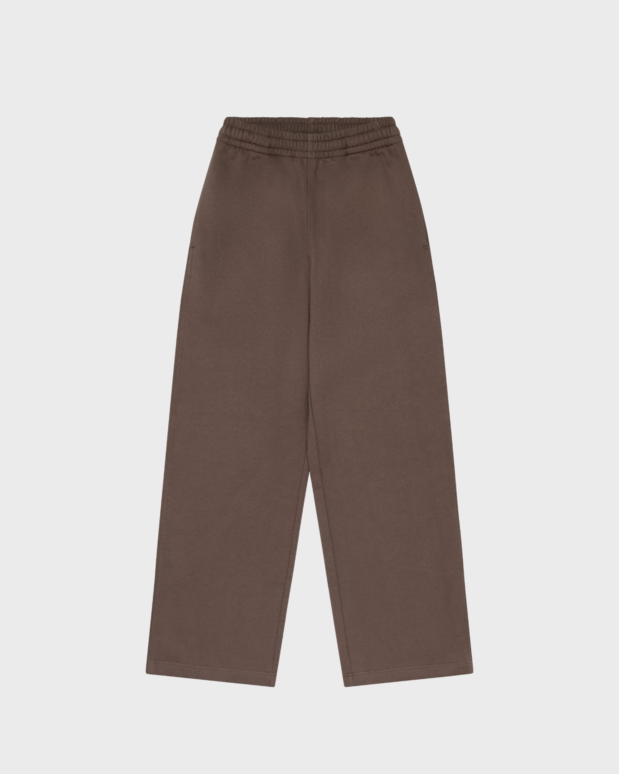 WIDE LEG SWEAT PANTS - BROWN