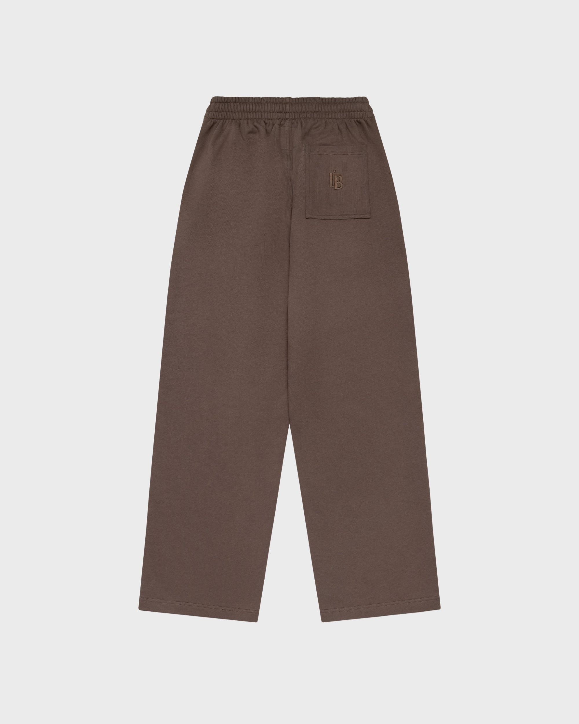 WIDE LEG SWEAT PANTS - BROWN