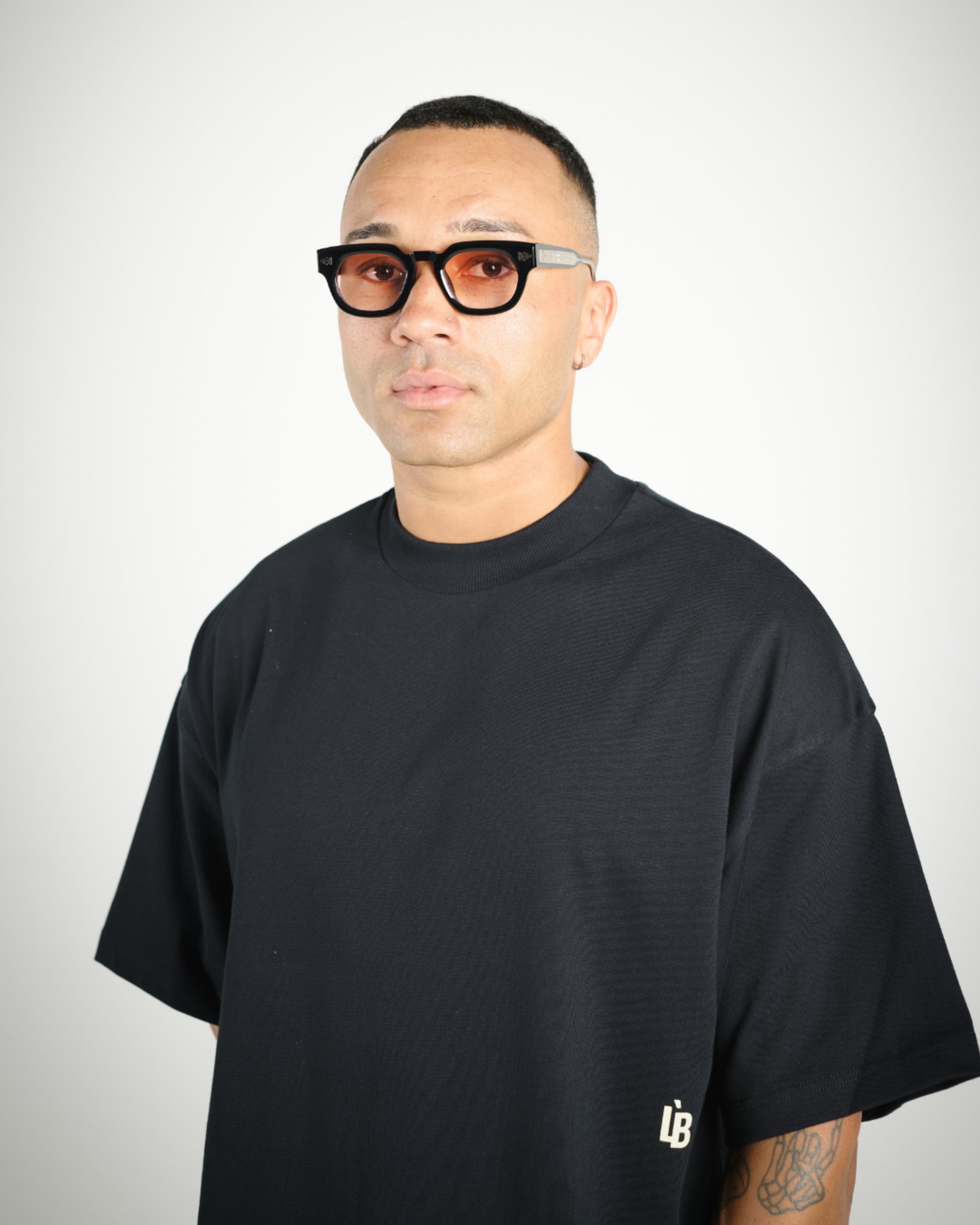 CROP LOGO T-SHIRT - BLK/YLW