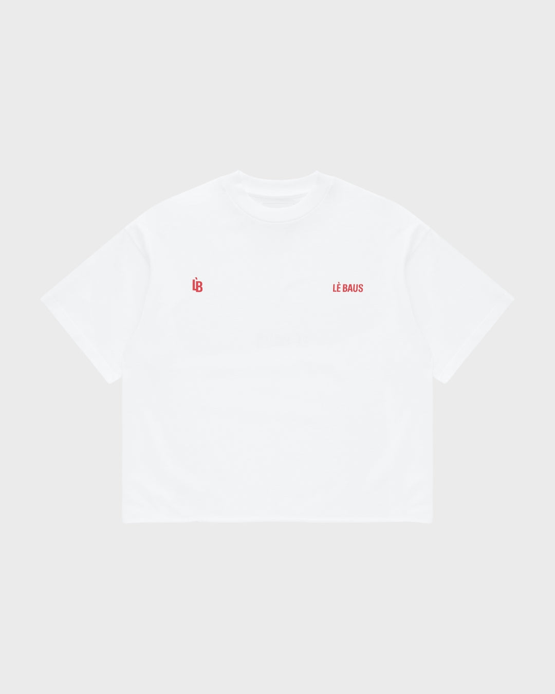 CROP DOUBLE LOGO T-SHIRT - WHT/RED