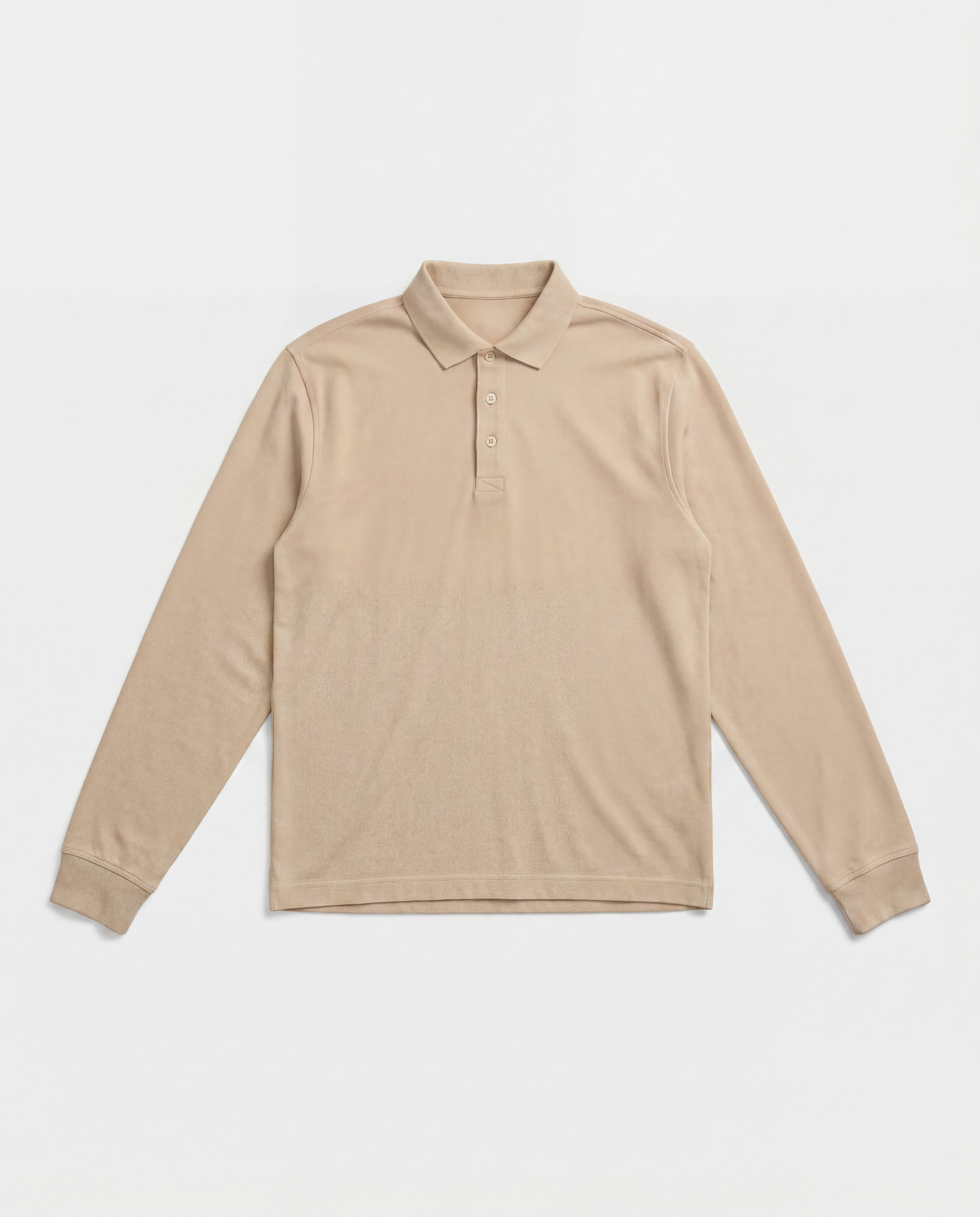 L/S POLO SHIRT - OATMEAL
