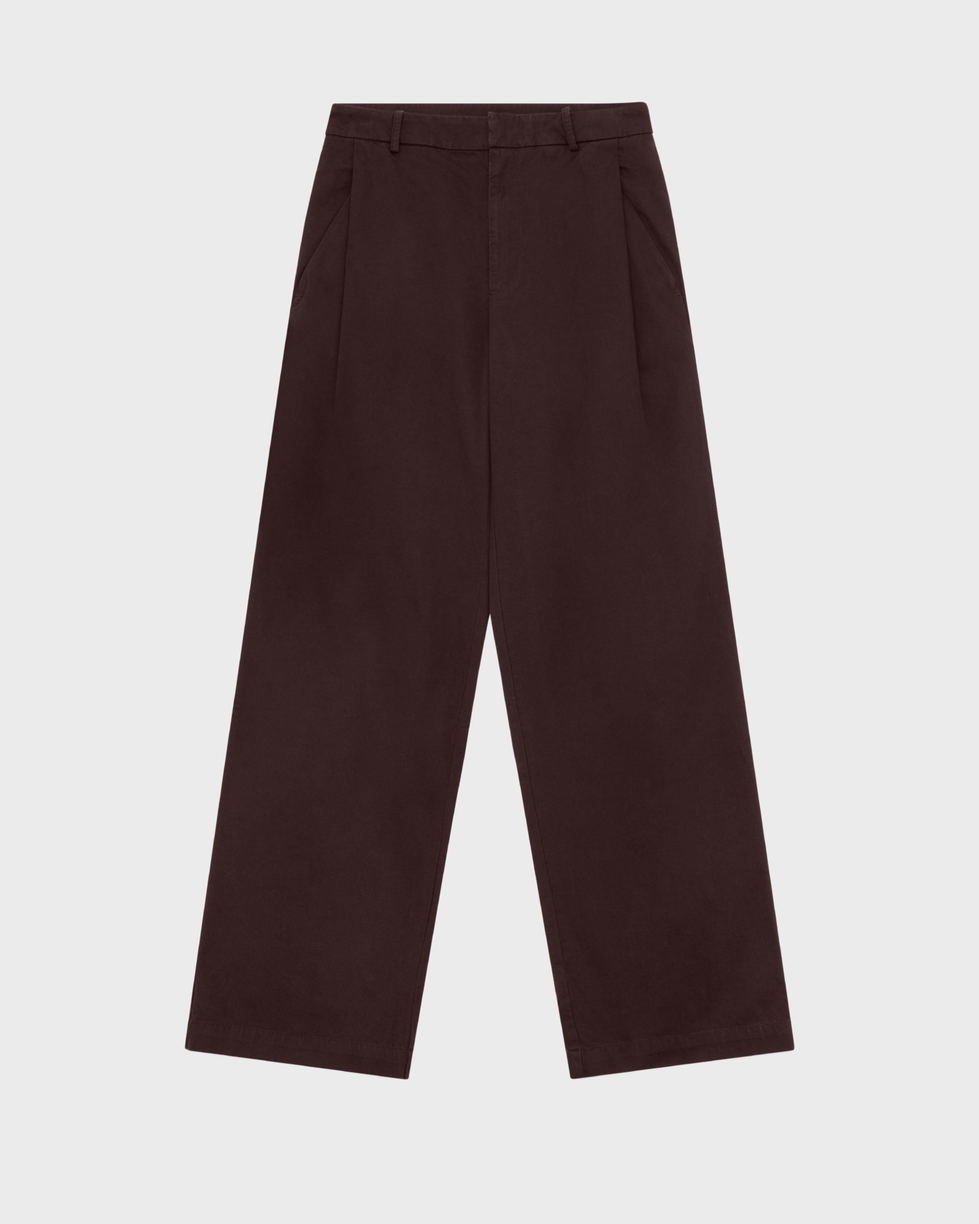WIDE LEG TROUSER - BROWN