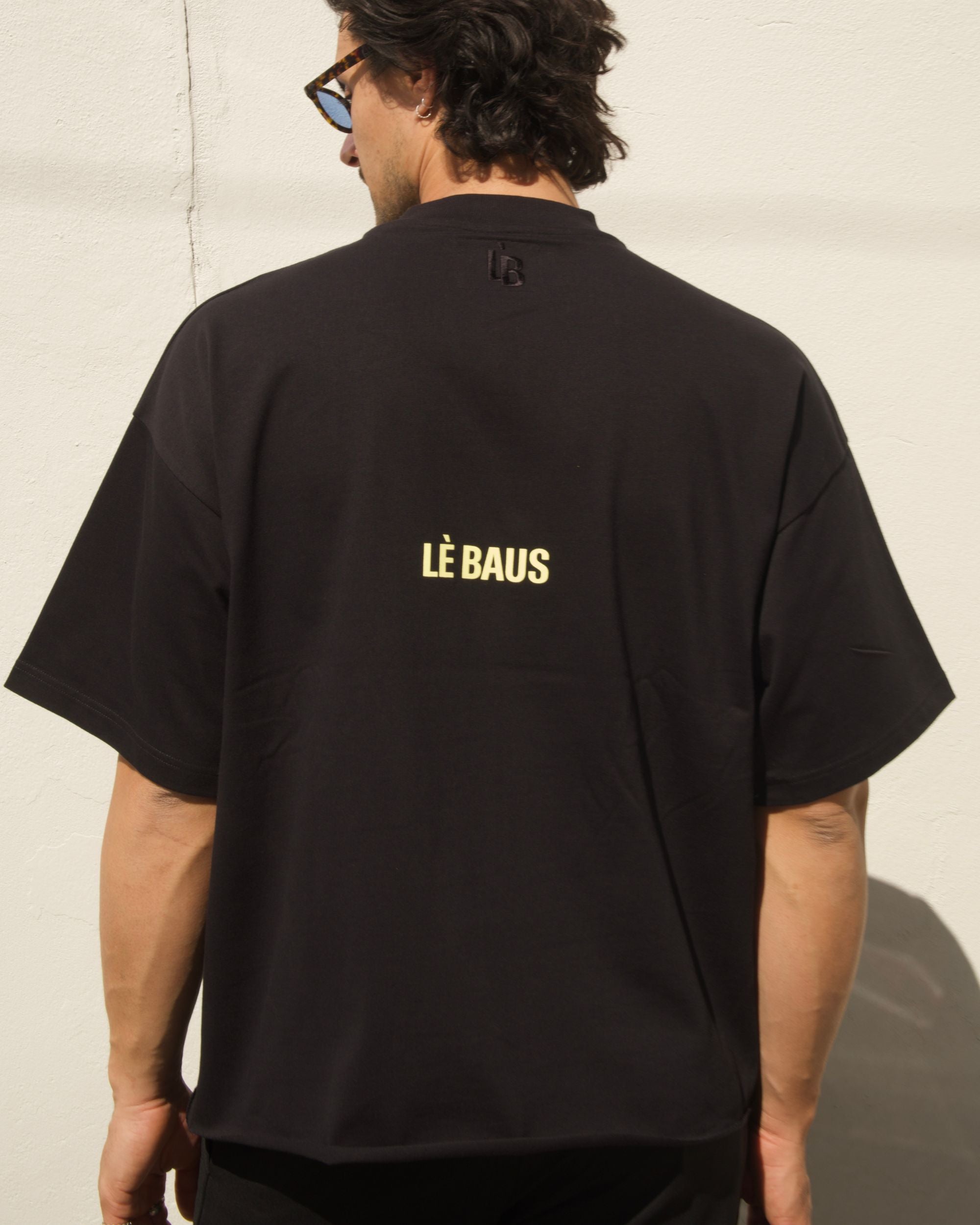 CROP LOGO T-SHIRT - BLK/YLW