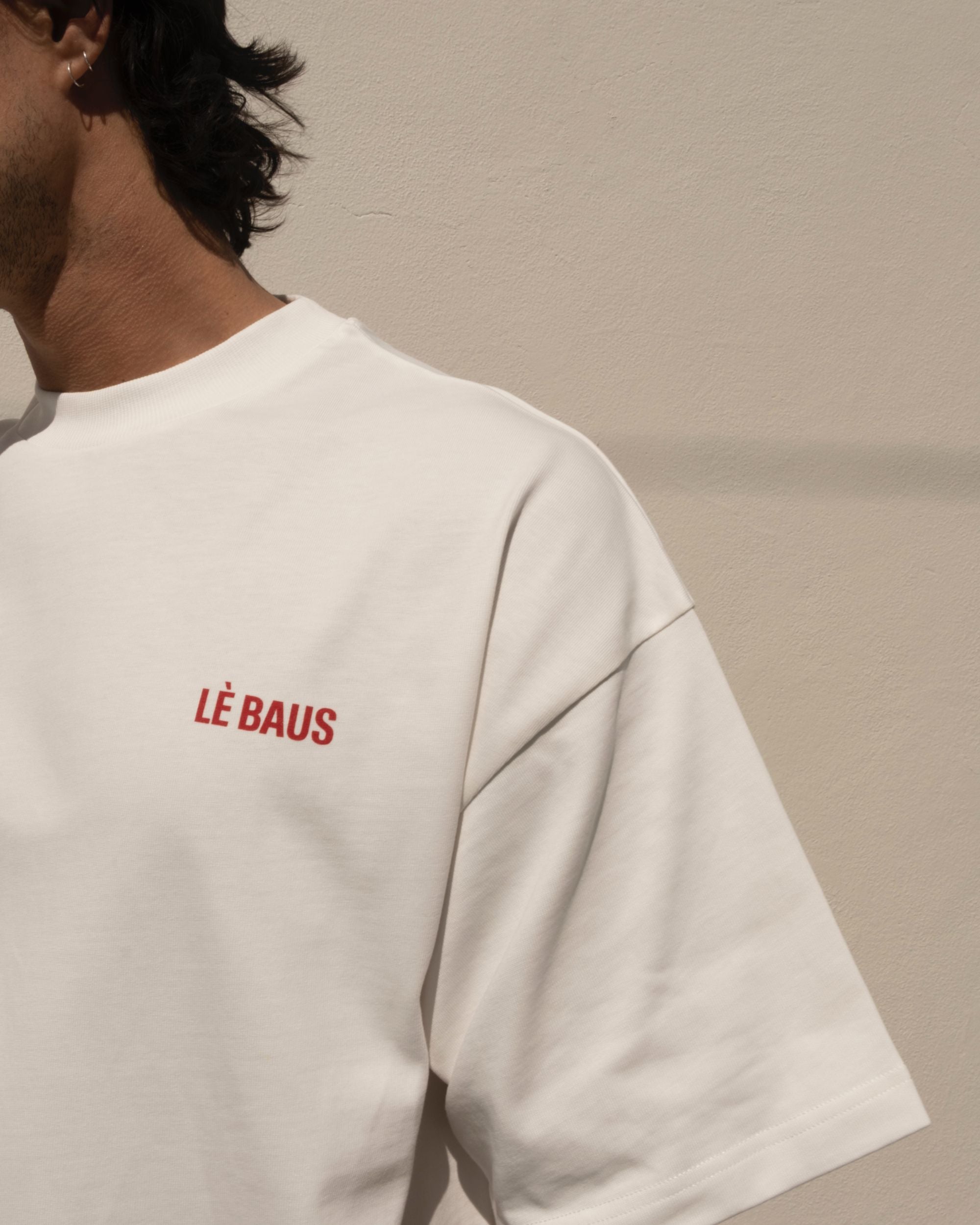 CROP DOUBLE LOGO T-SHIRT - WHT/RED