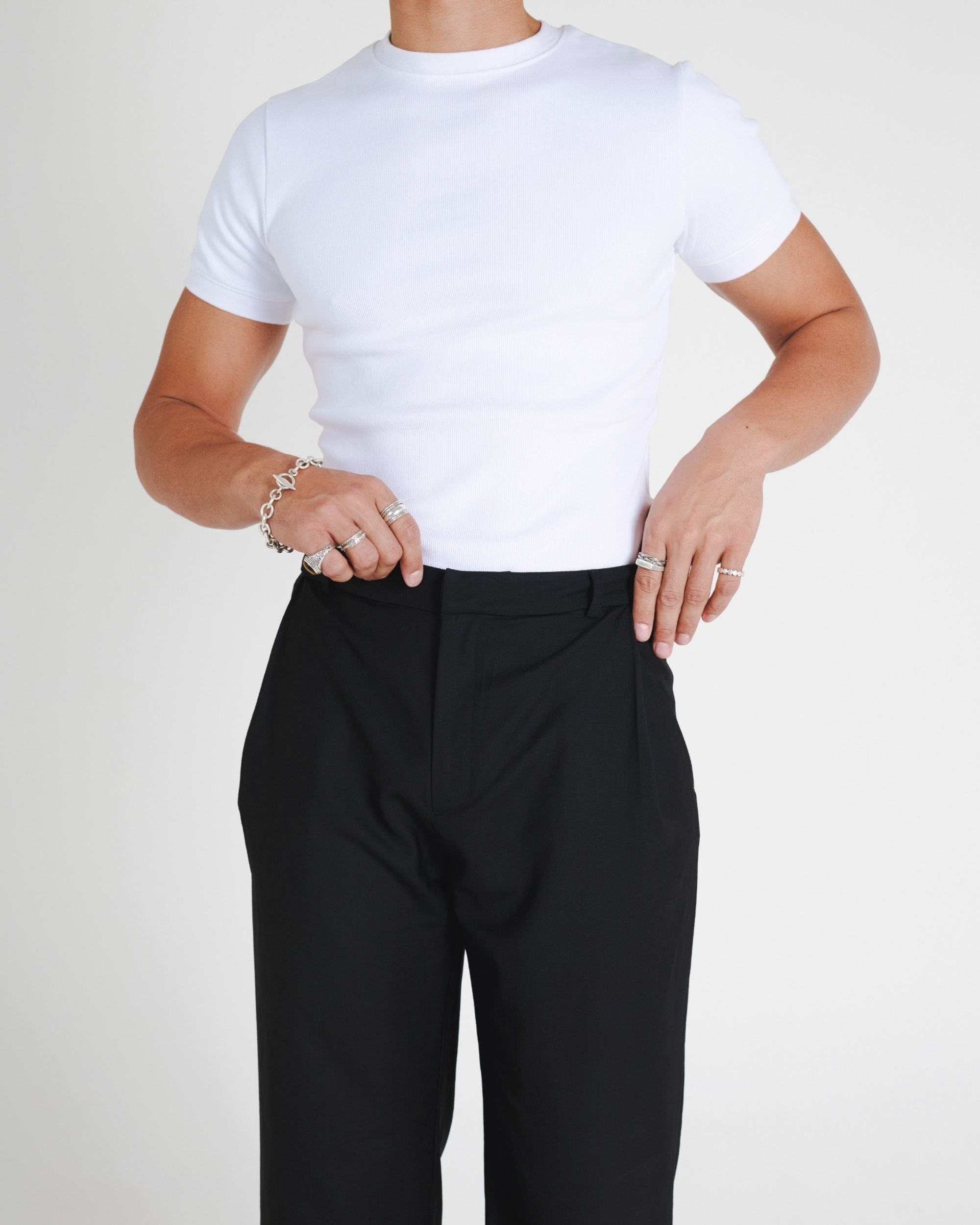 WIDE LEG TROUSER - BLACK