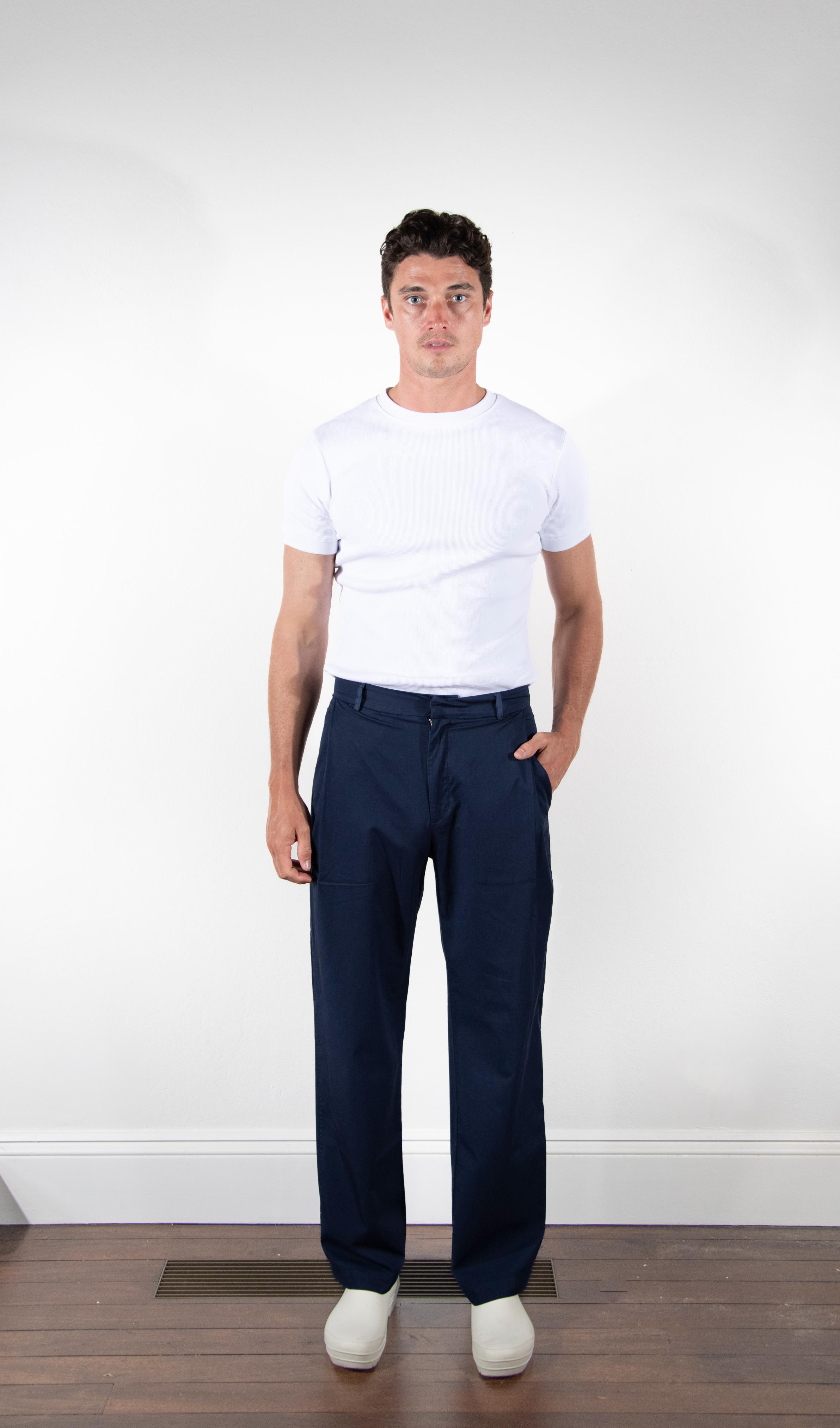 WIDE LEG TROUSER - NAVY