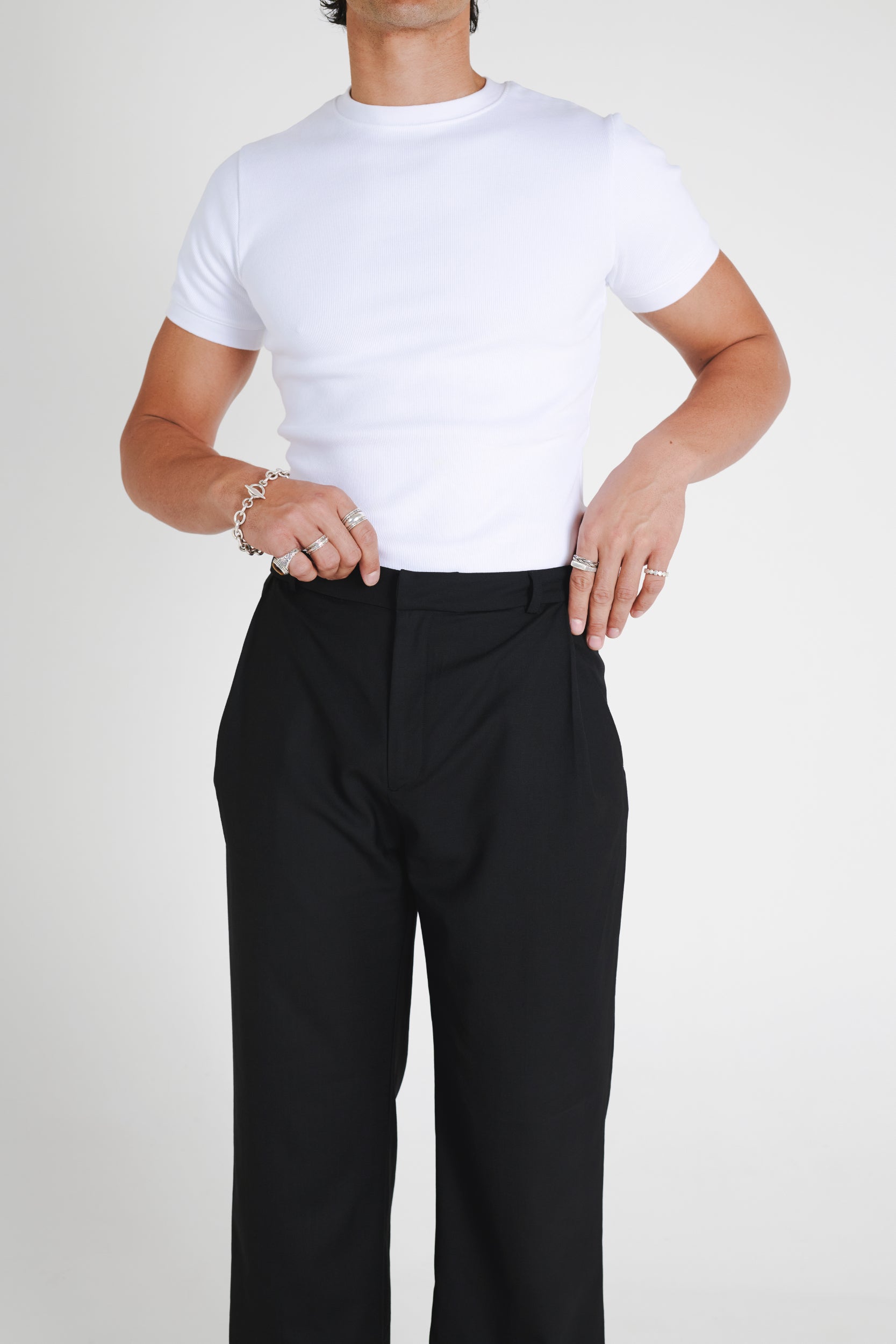 WIDE LEG TROUSER - BLACK