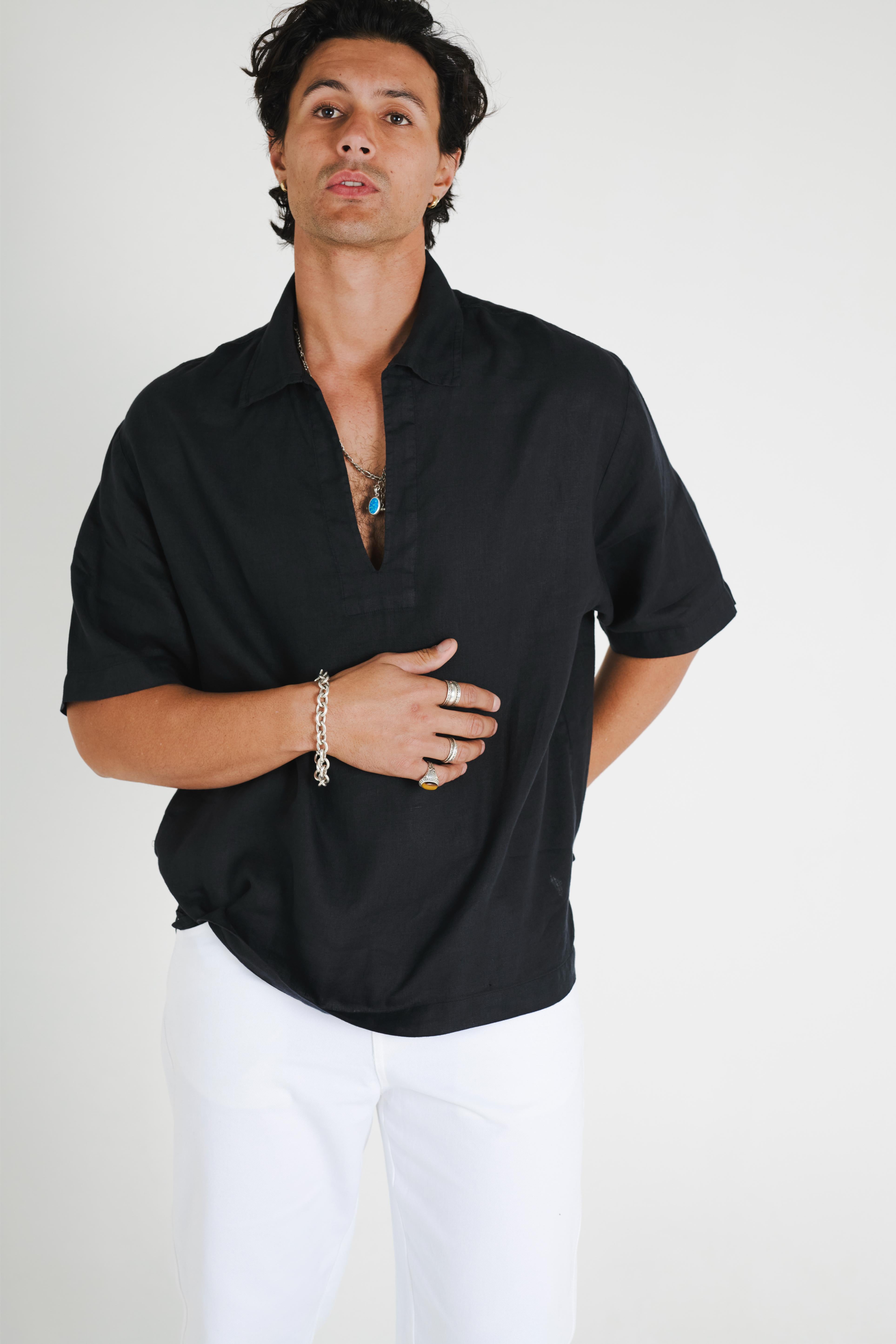 PULL OVER V NECK SHIRT