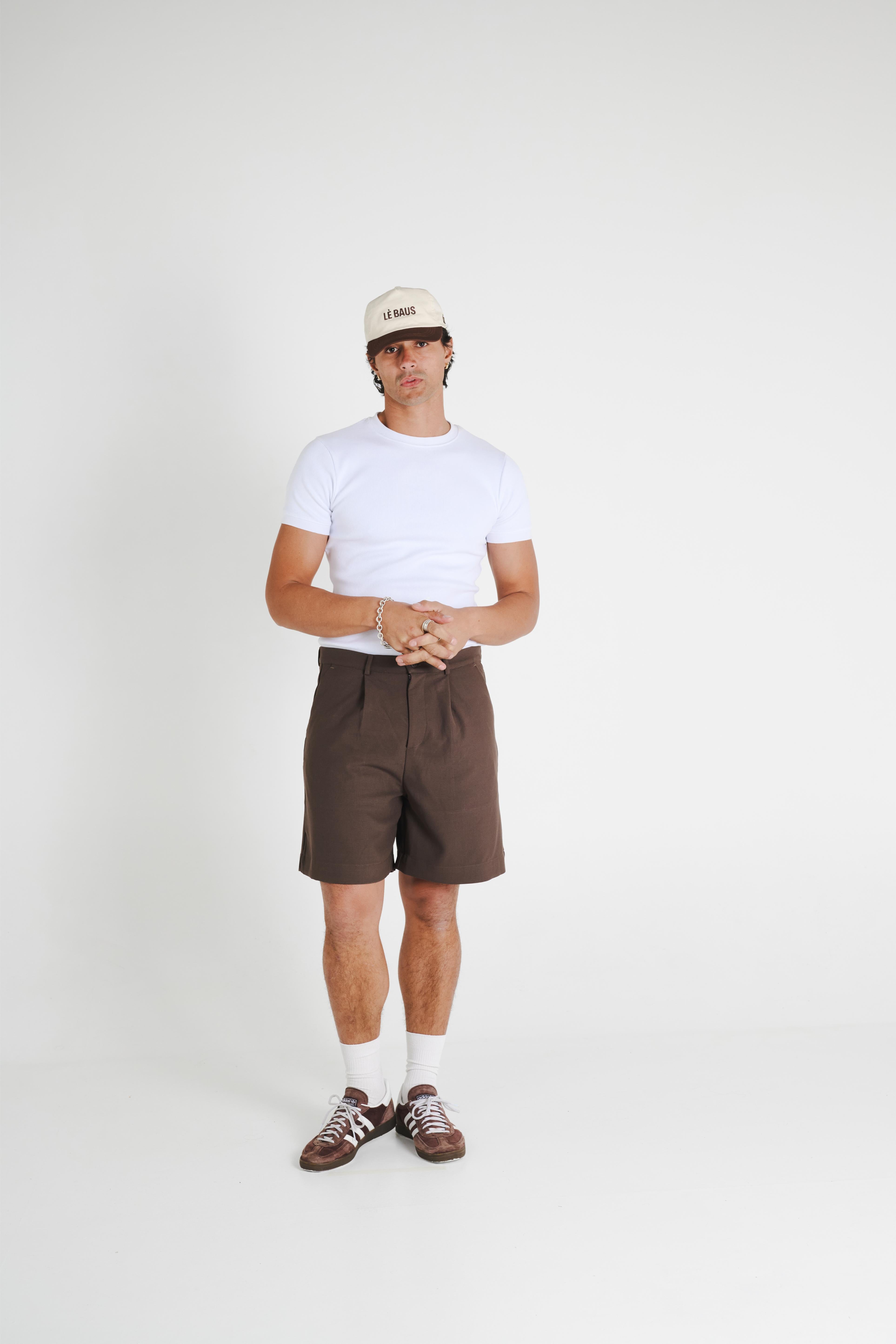 SINGLE PLEAT SHORT - BROWN