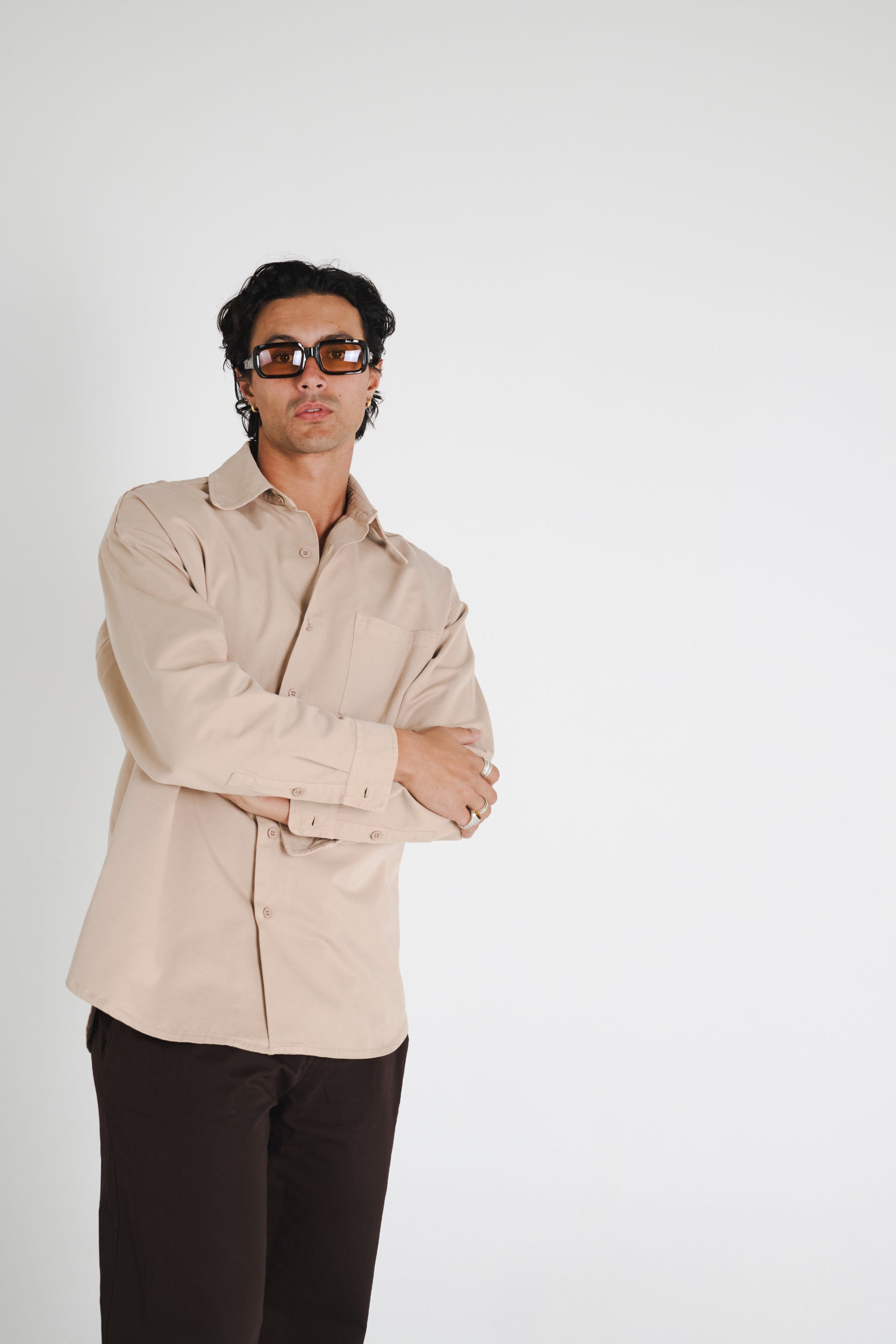 LONG SLEEVE SHIRT - TAUPE