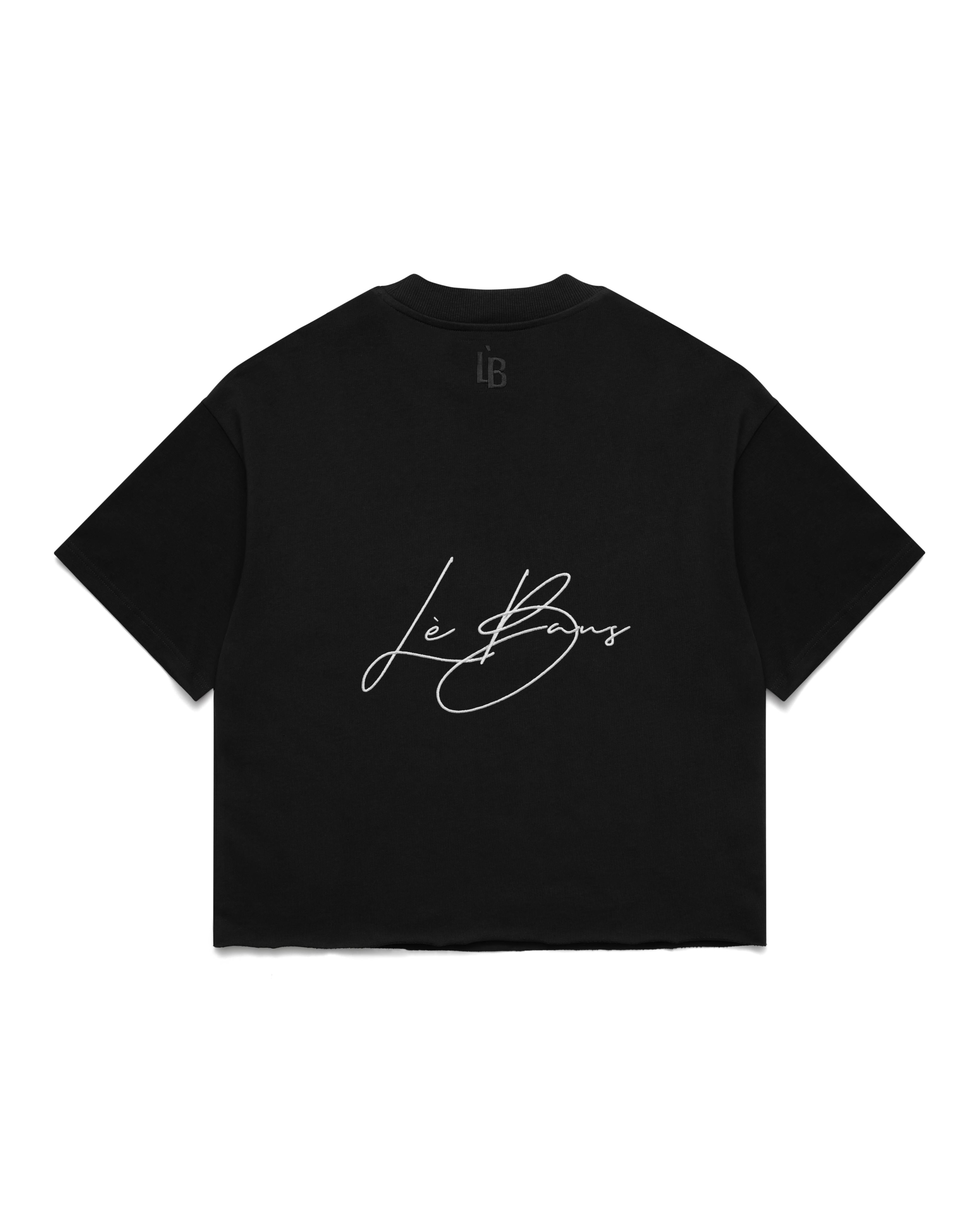 CROP OVERSIZED SCRIPT LOGO T-SHIRT