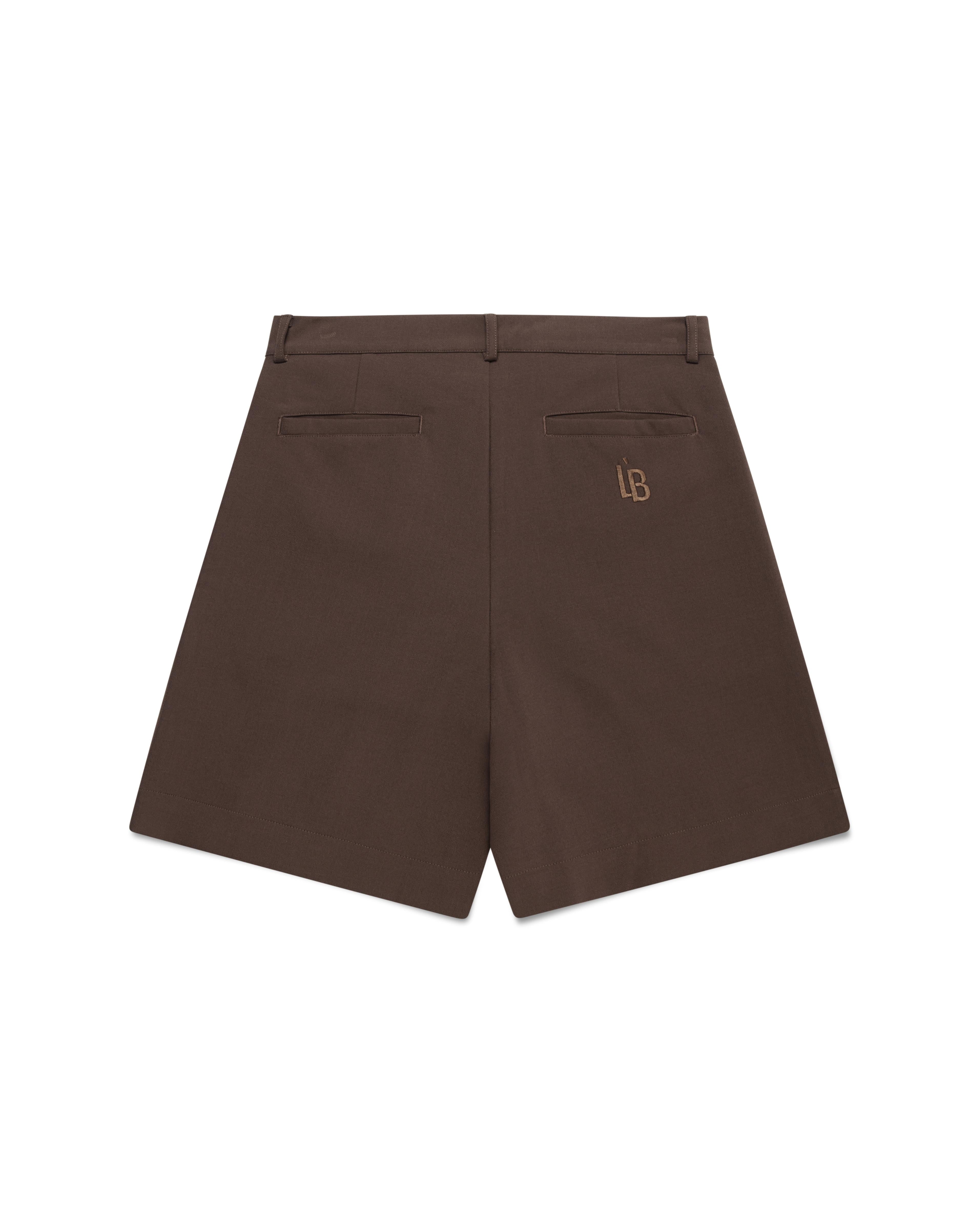 SINGLE PLEAT SHORT - BROWN