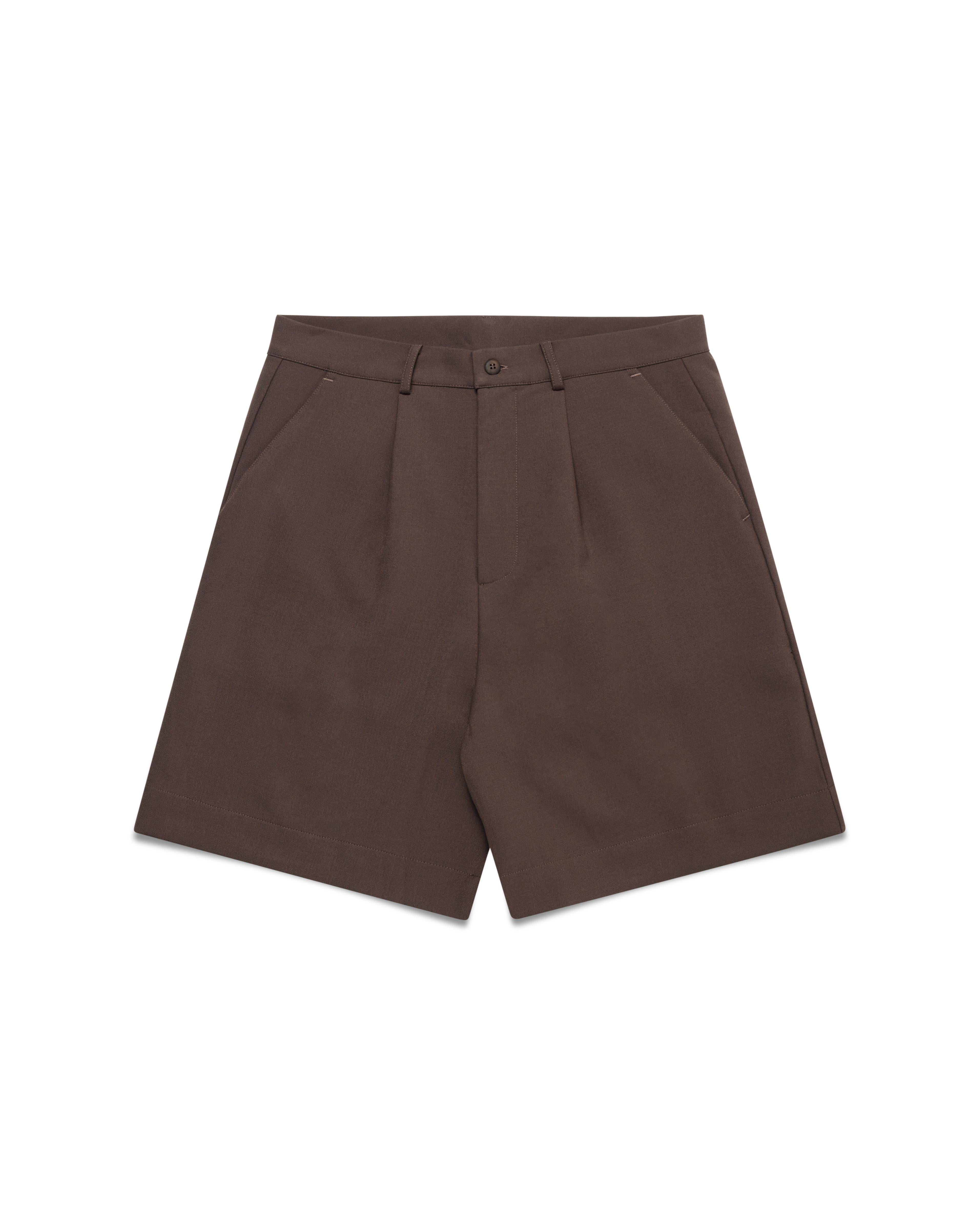 SINGLE PLEAT SHORT - BROWN