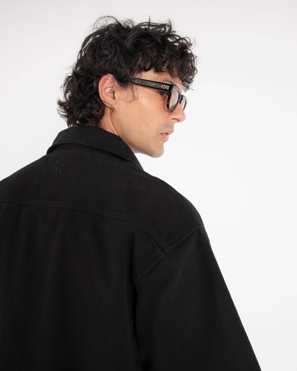 CROP SS OVERSHIRT - BLACK