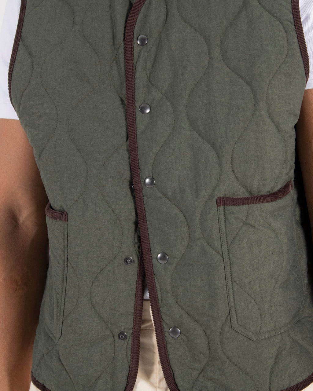 QUILTED GILET - GREEN
