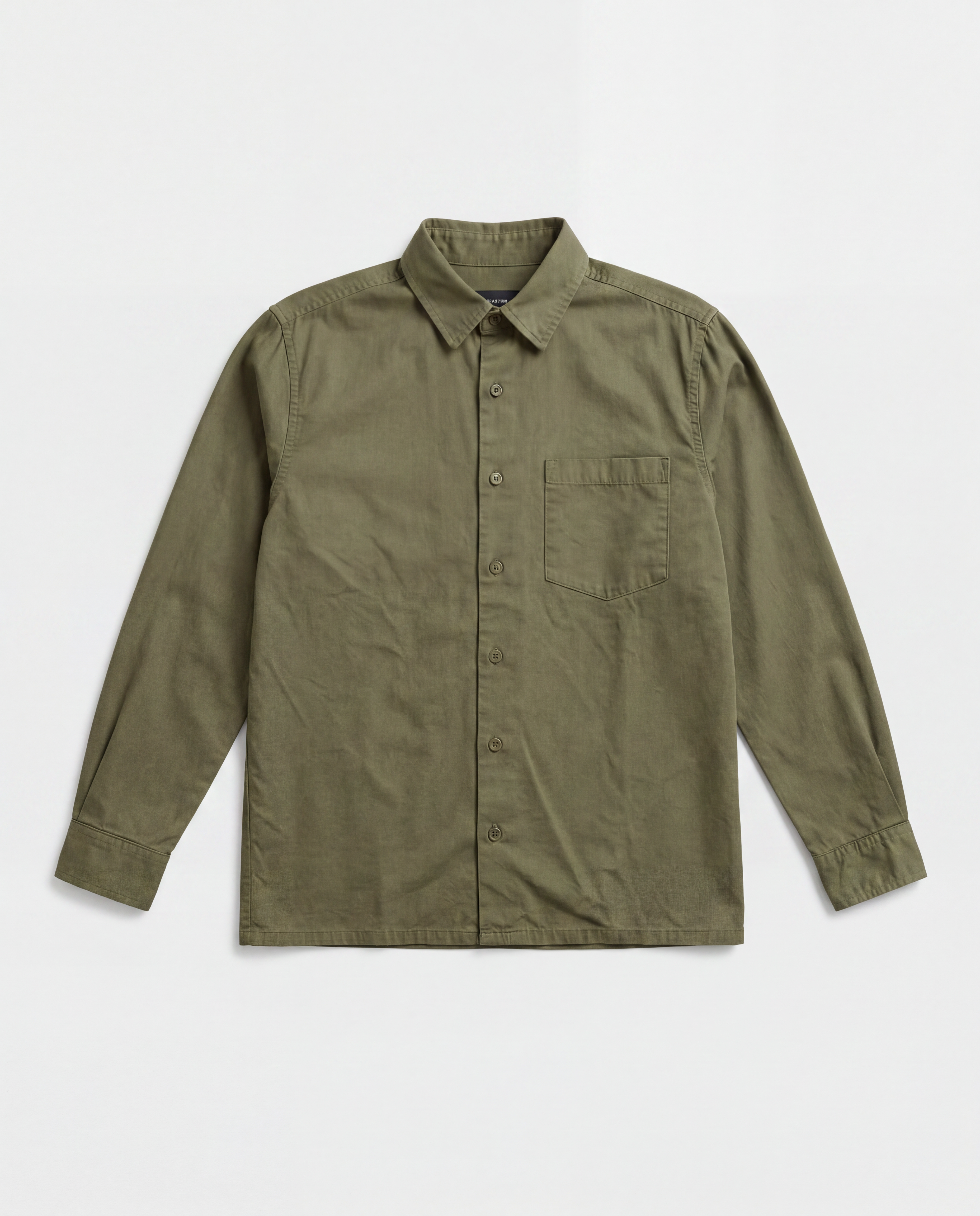 CROP LONG SLEEVE SHIRT - OIL GREEN