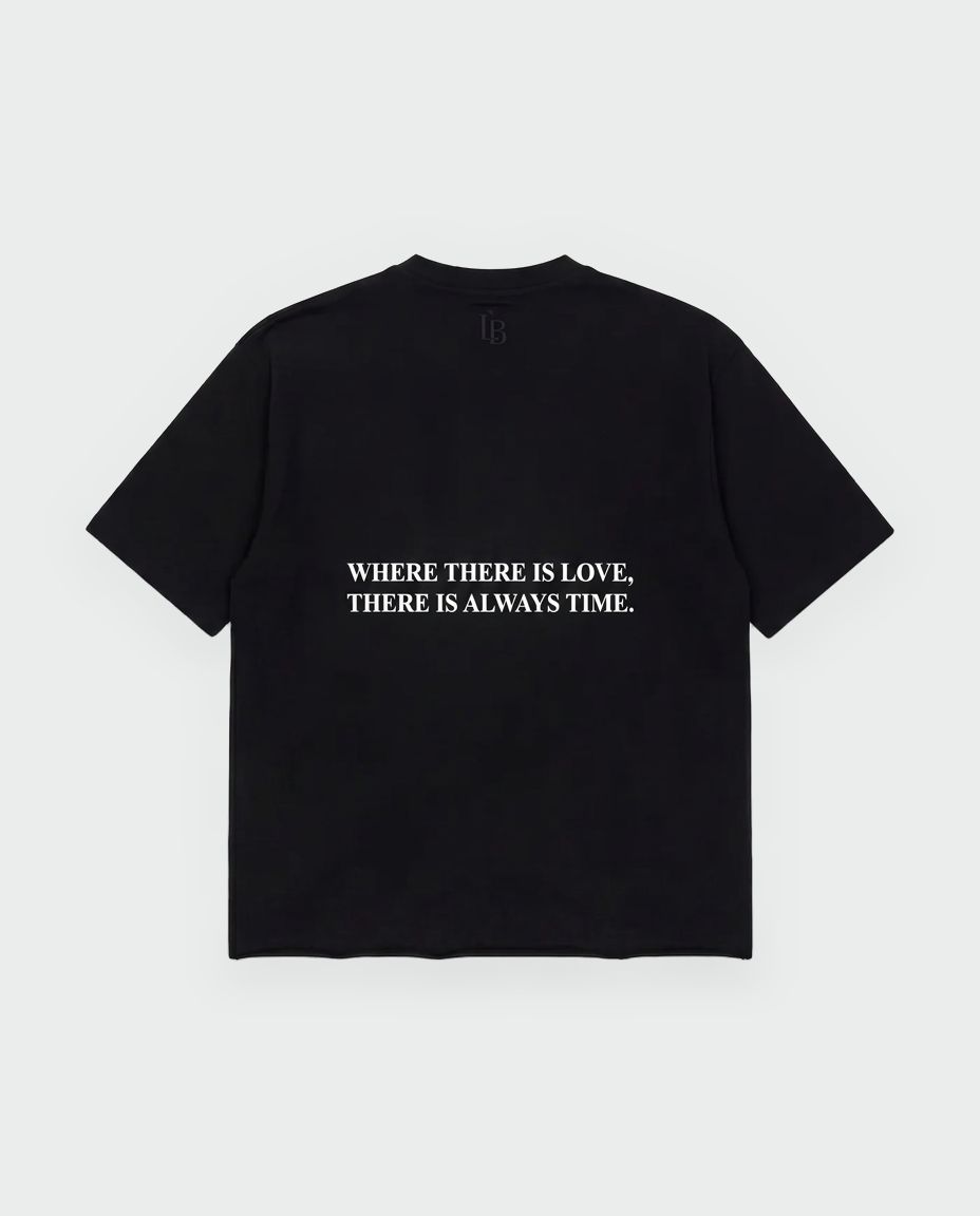 CROP WHERE THERE IS LOVE T-SHIRT - BLACK